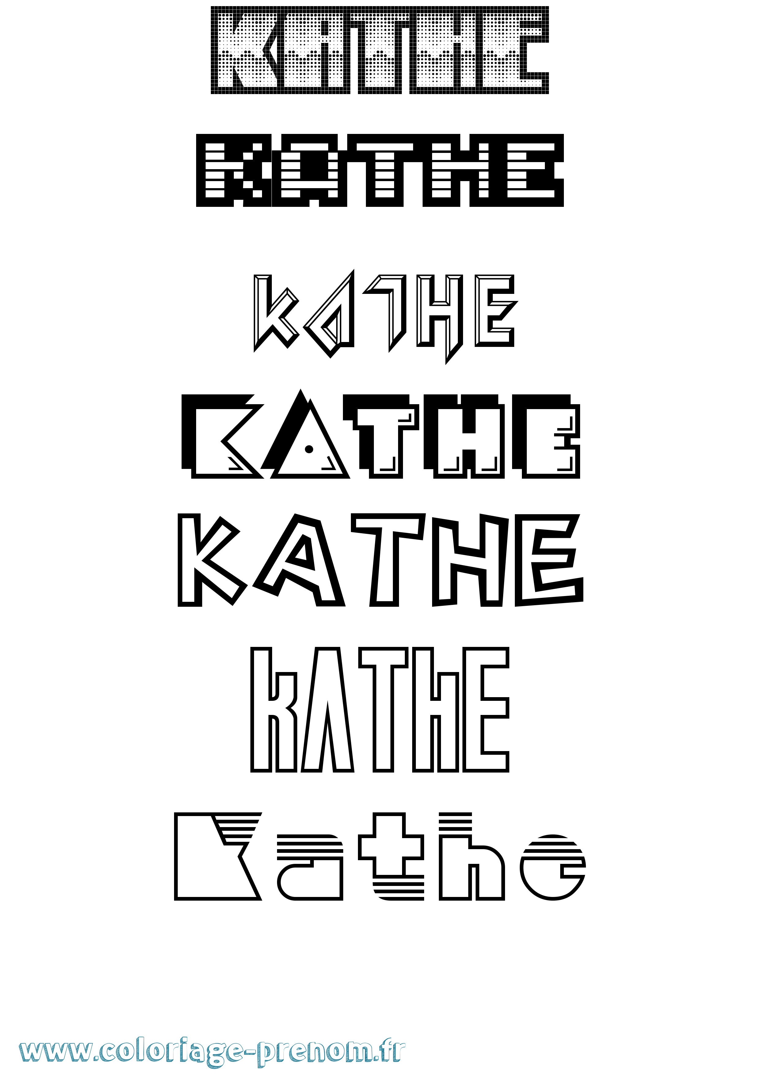 Coloriage Kathe Jeux Vidéos Coloriage prénom Kathe Jeux Vidéos
