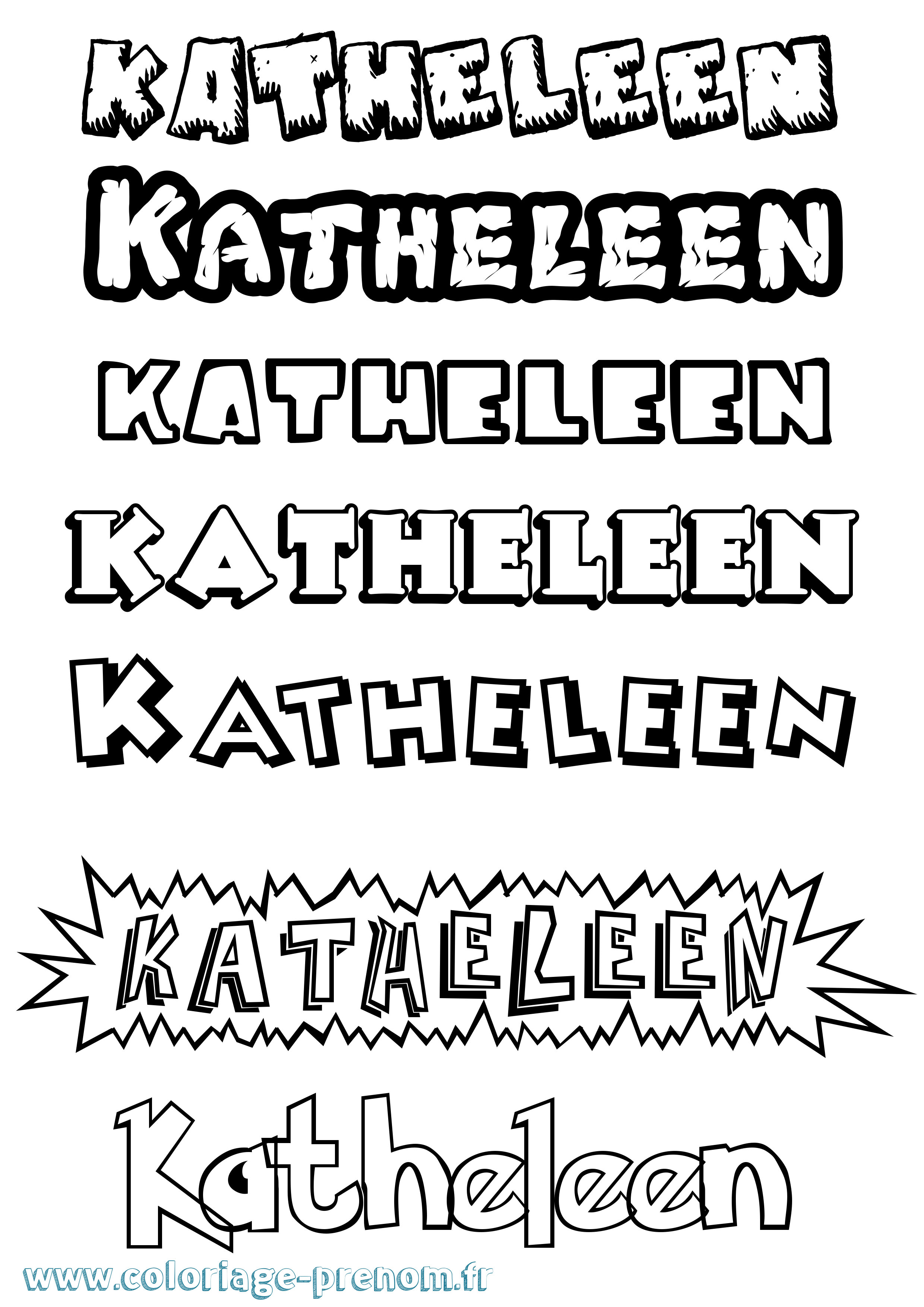 Coloriage Katheleen Dessin Animé Coloriage prénom Katheleen Dessin Animé