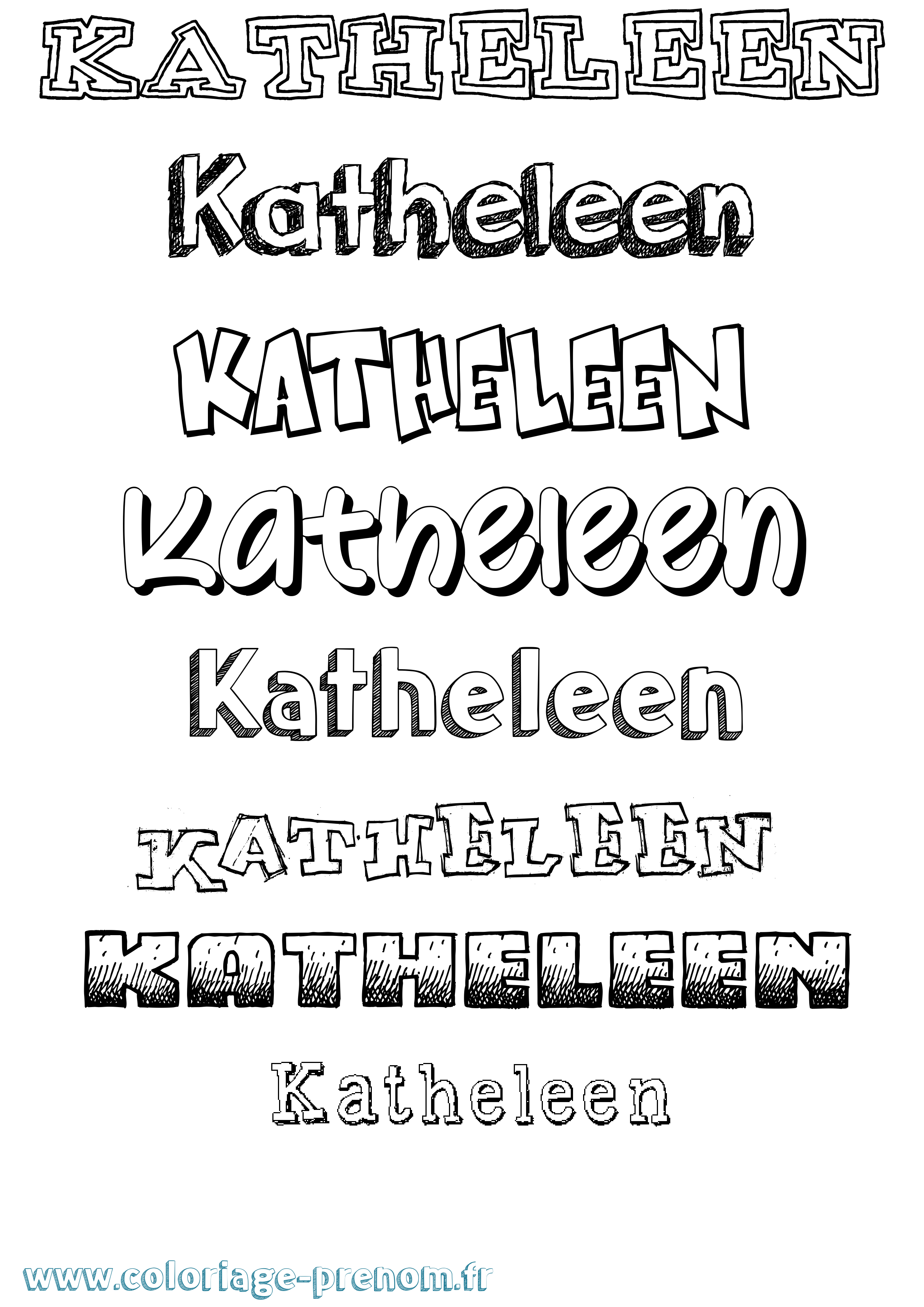 Coloriage Katheleen Dessiné Coloriage prénom Katheleen Dessiné