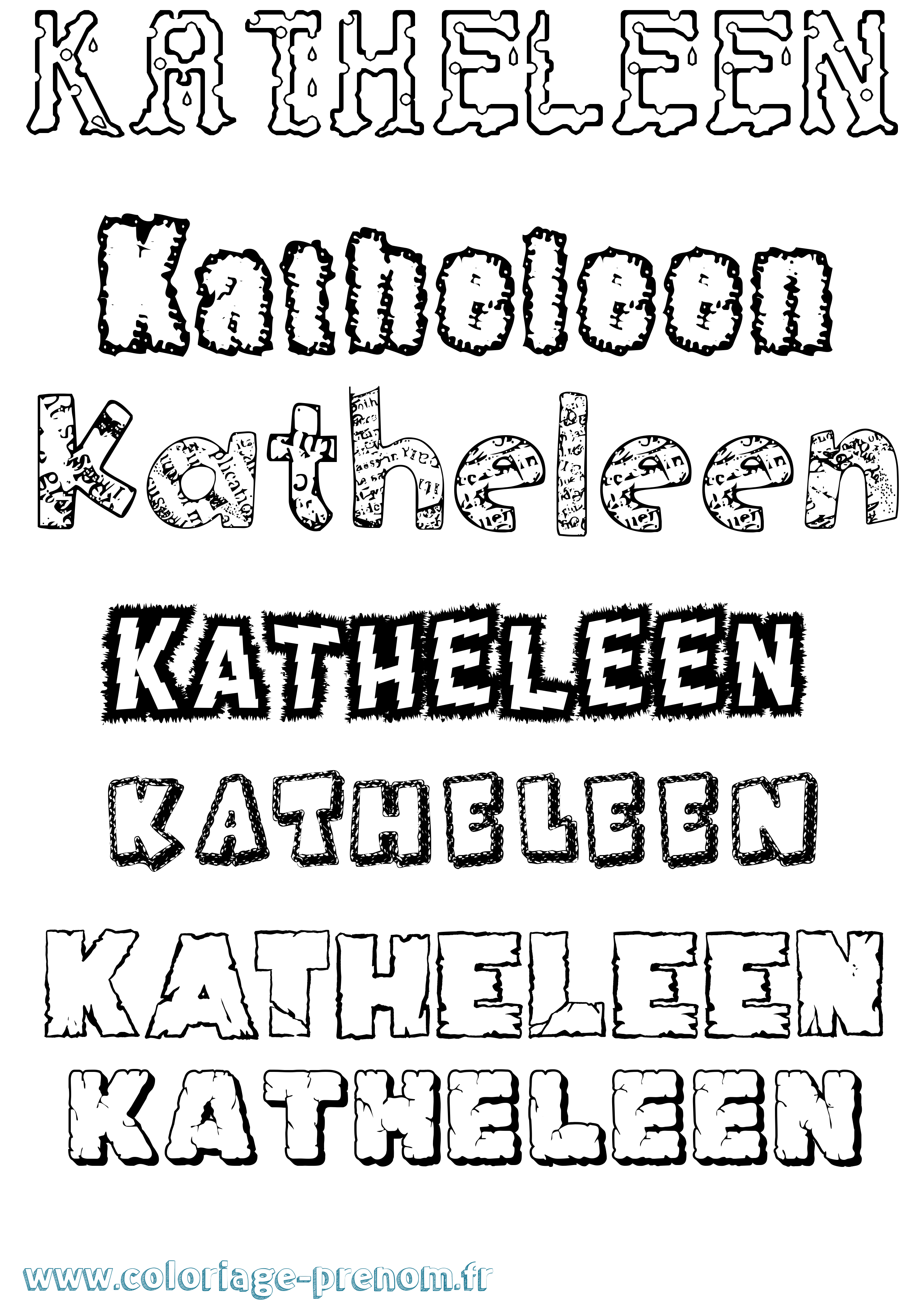 Coloriage Katheleen Destructuré Coloriage prénom Katheleen Destructuré