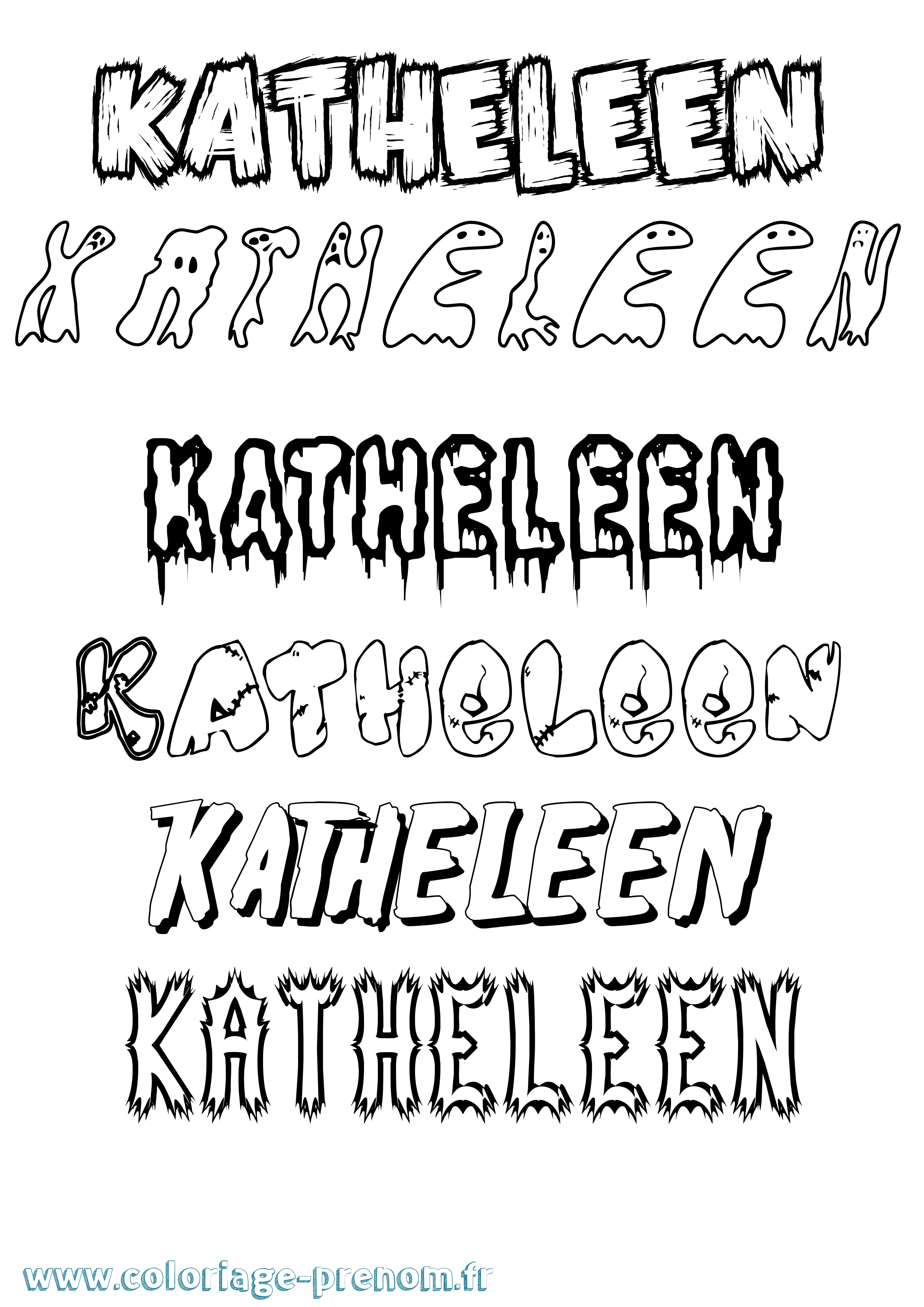 Coloriage Katheleen Frisson Coloriage prénom Katheleen Frisson