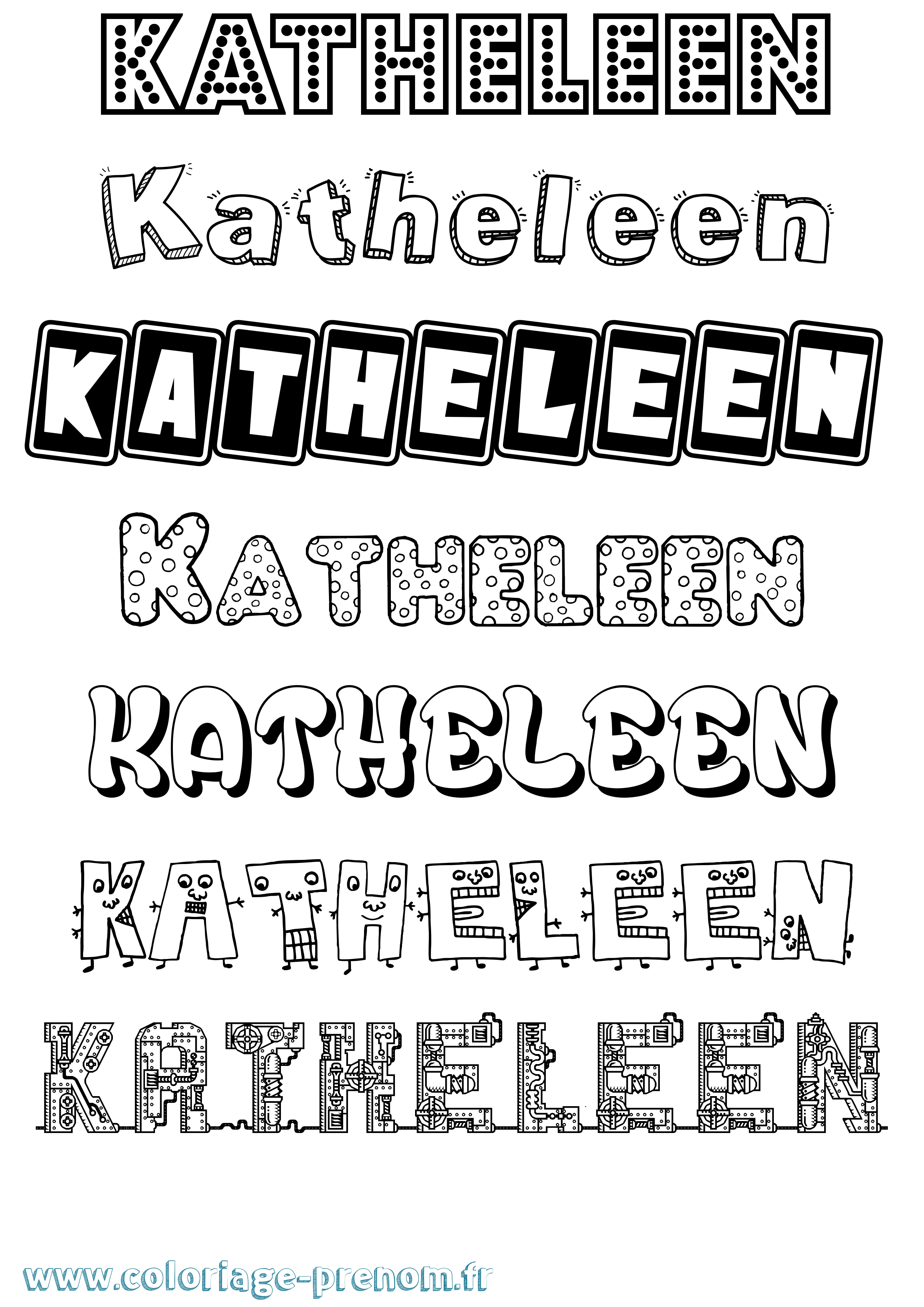 Coloriage Katheleen Fun Coloriage prénom Katheleen Fun