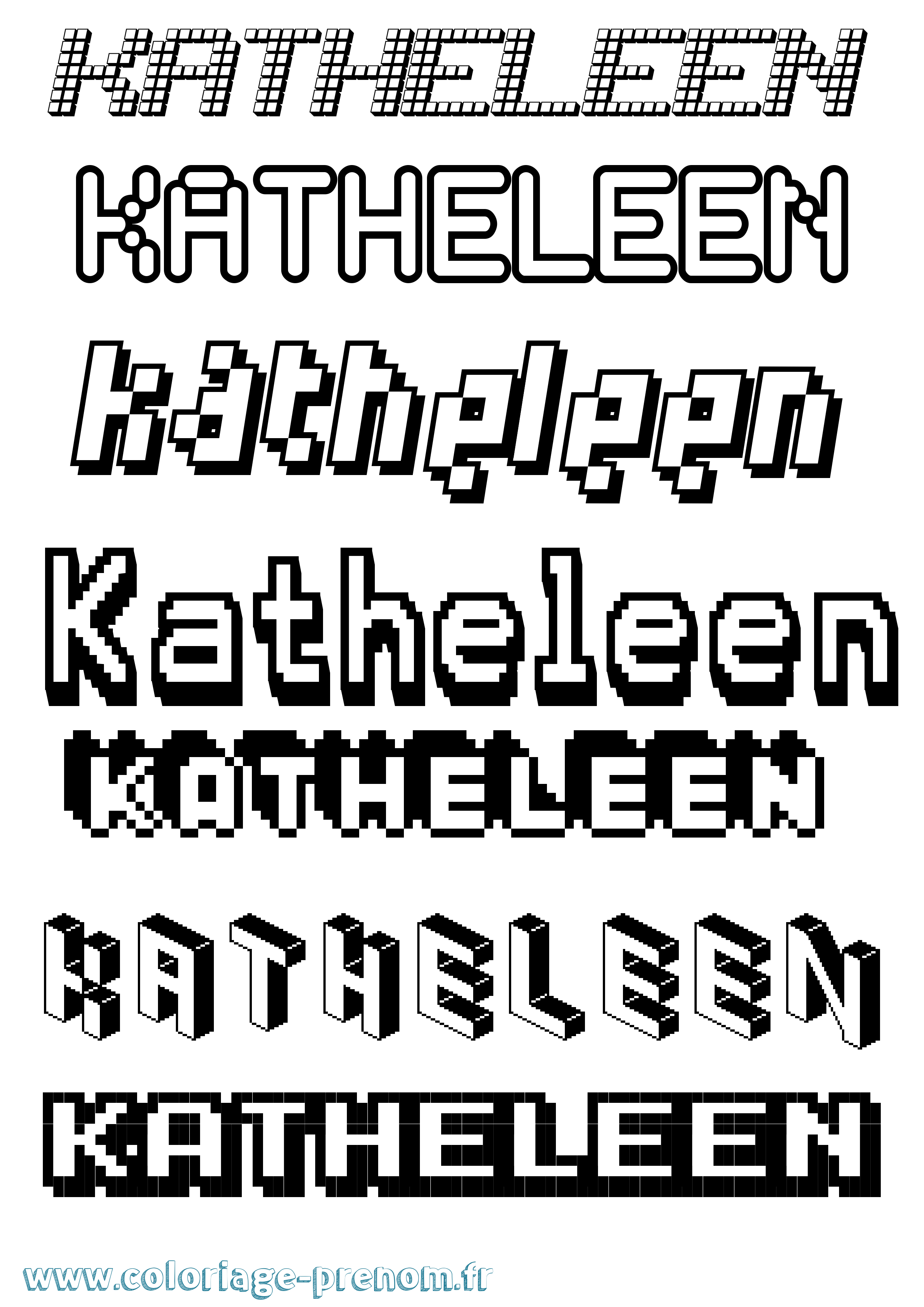 Coloriage Katheleen Pixel Coloriage prénom Katheleen Pixel