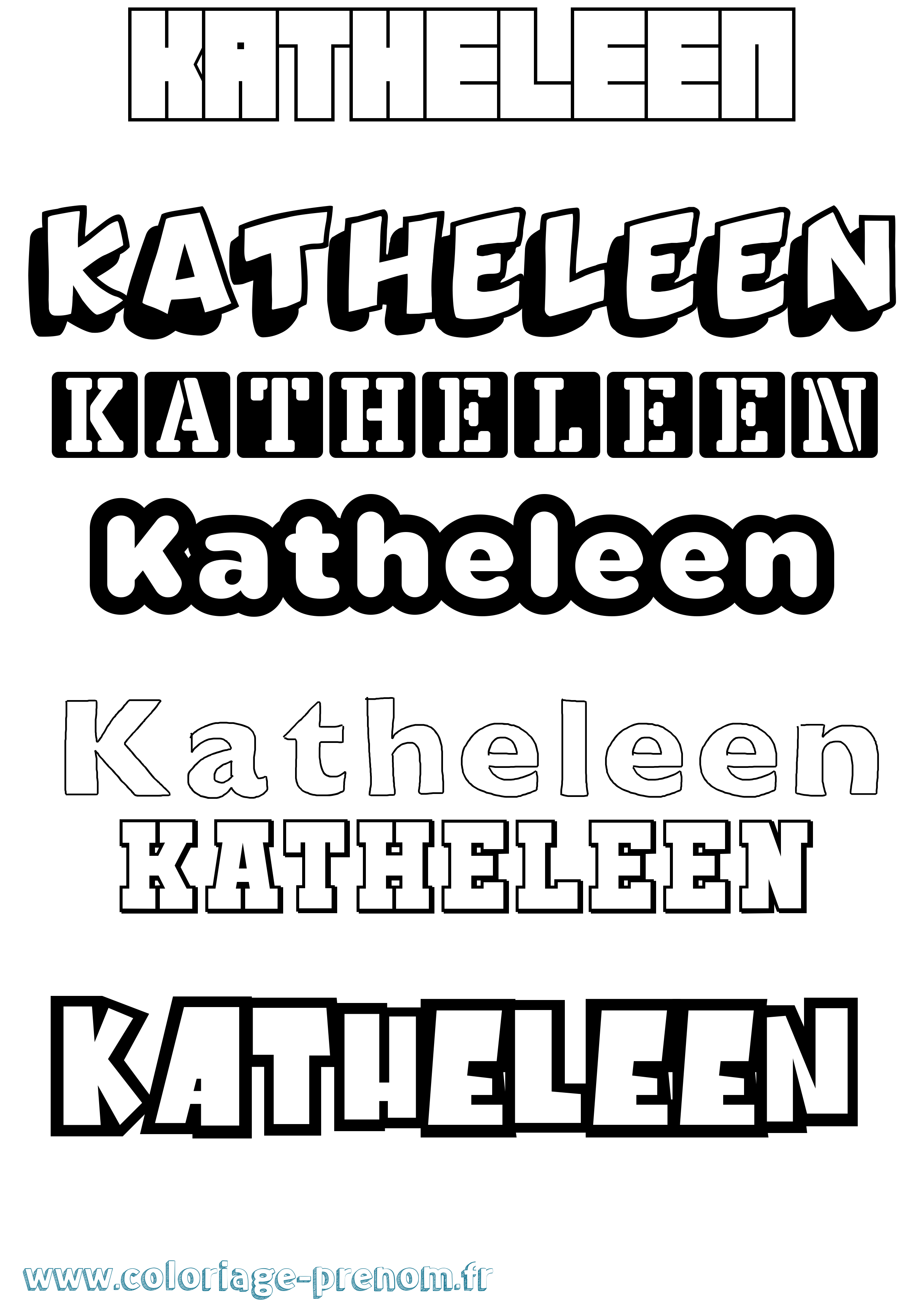 Coloriage Katheleen Simple Coloriage prénom Katheleen Simple