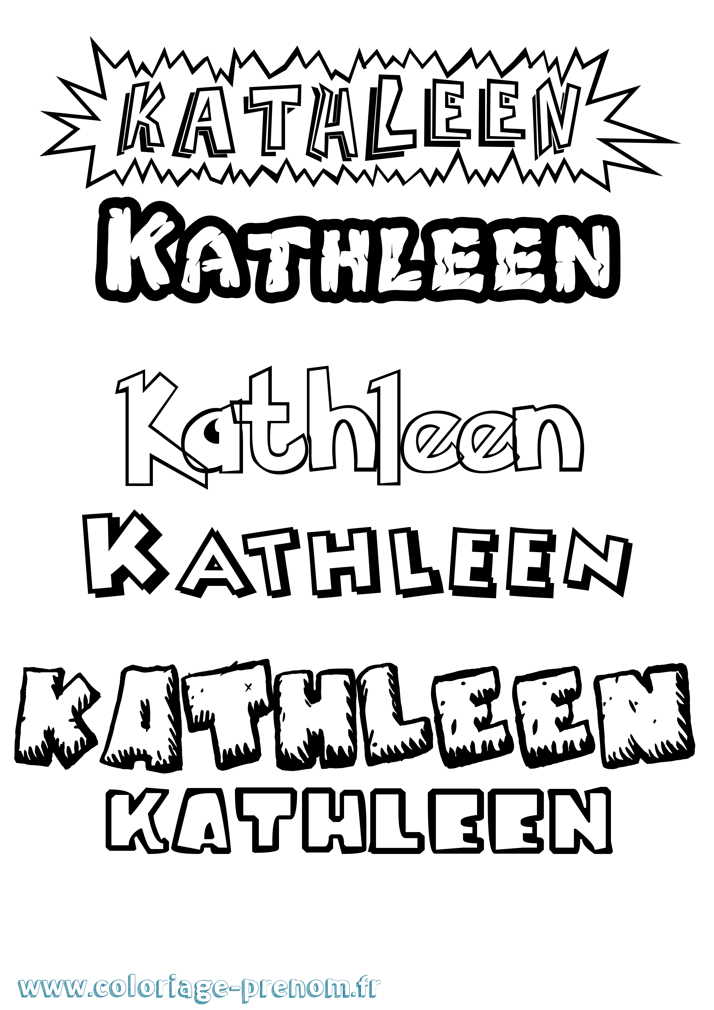 Coloriage Kathleen Dessin Animé Coloriage prénom Kathleen Dessin Animé
