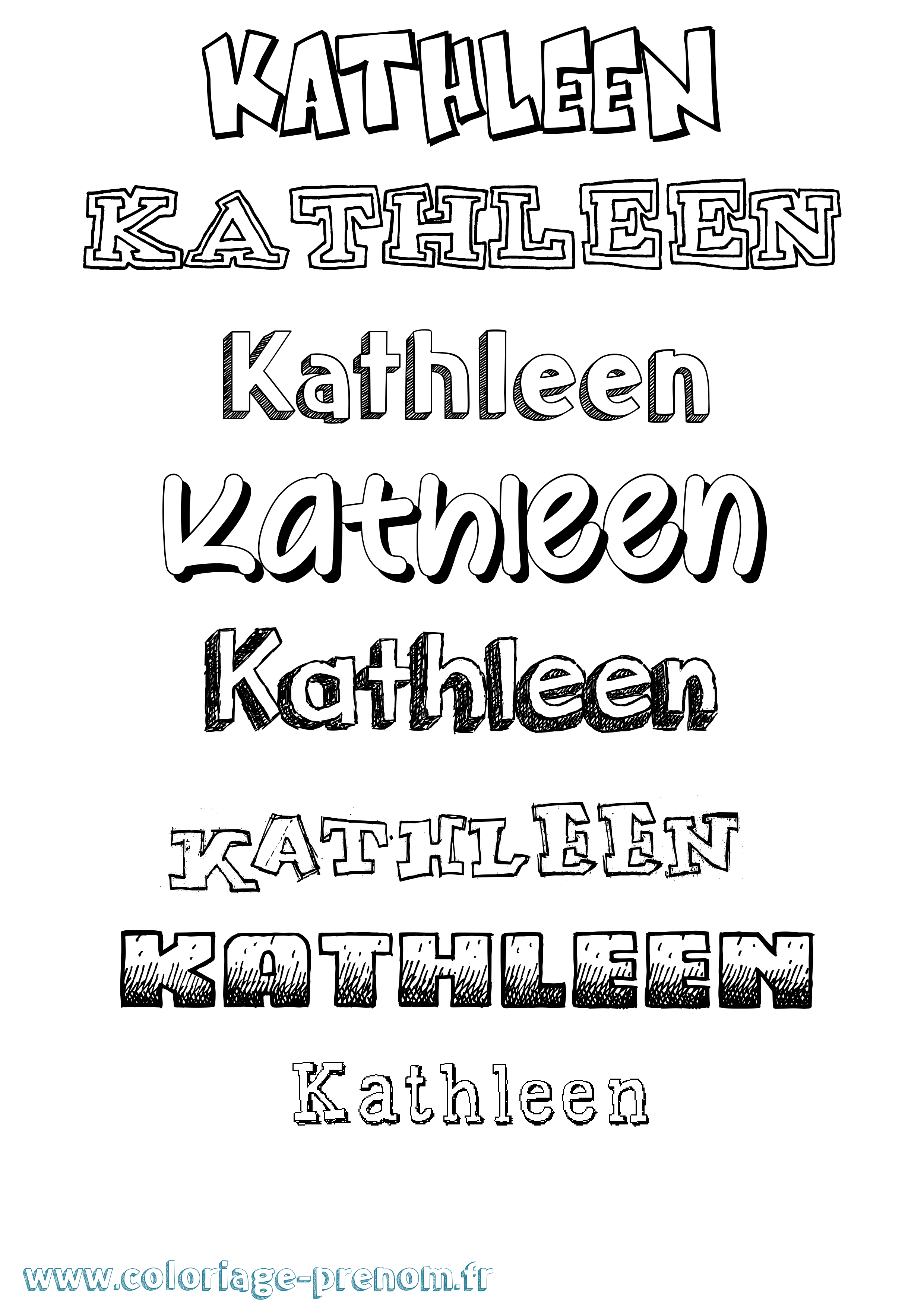 Coloriage Kathleen Dessiné Coloriage prénom Kathleen Dessiné