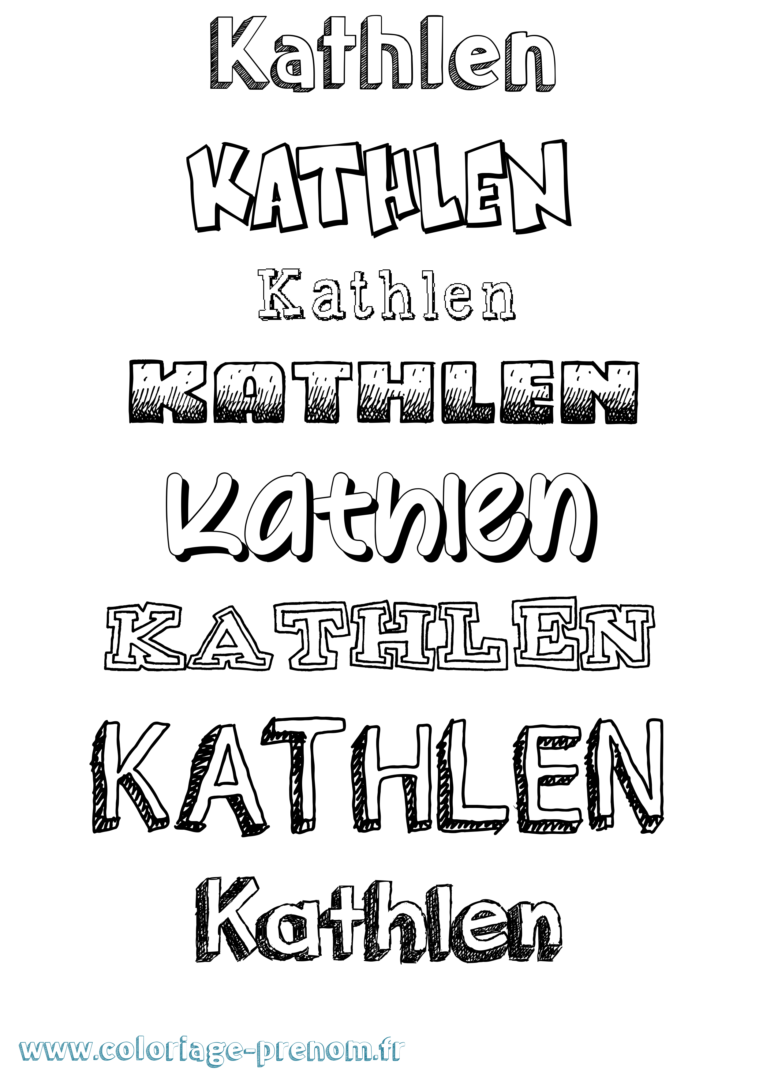 Coloriage Kathlen Dessiné Coloriage prénom Kathlen Dessiné