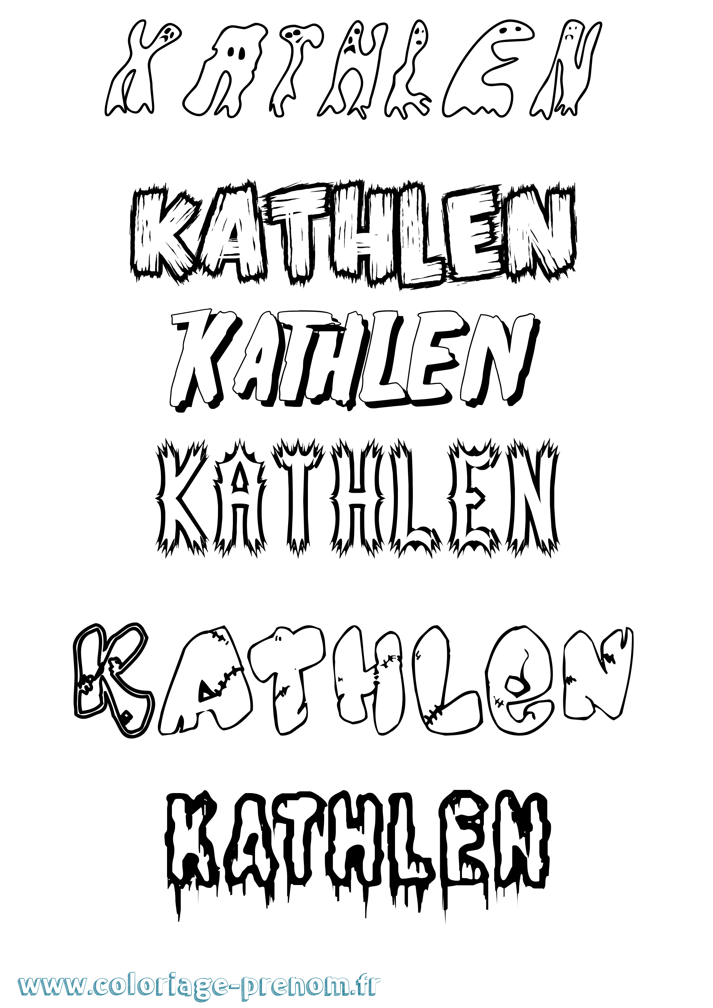 Coloriage Kathlen Frisson Coloriage prénom Kathlen Frisson