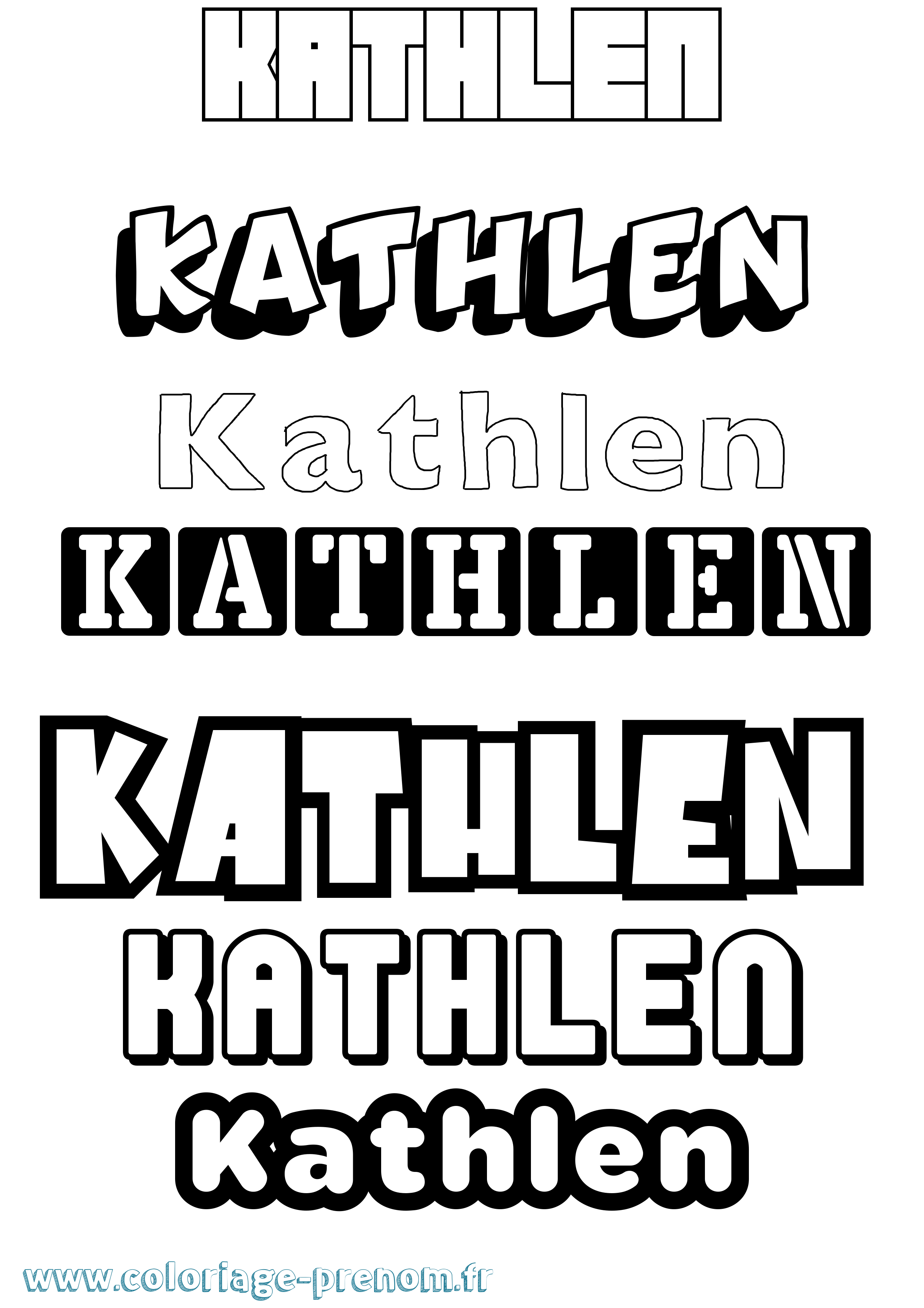 Coloriage Kathlen Simple Coloriage prénom Kathlen Simple