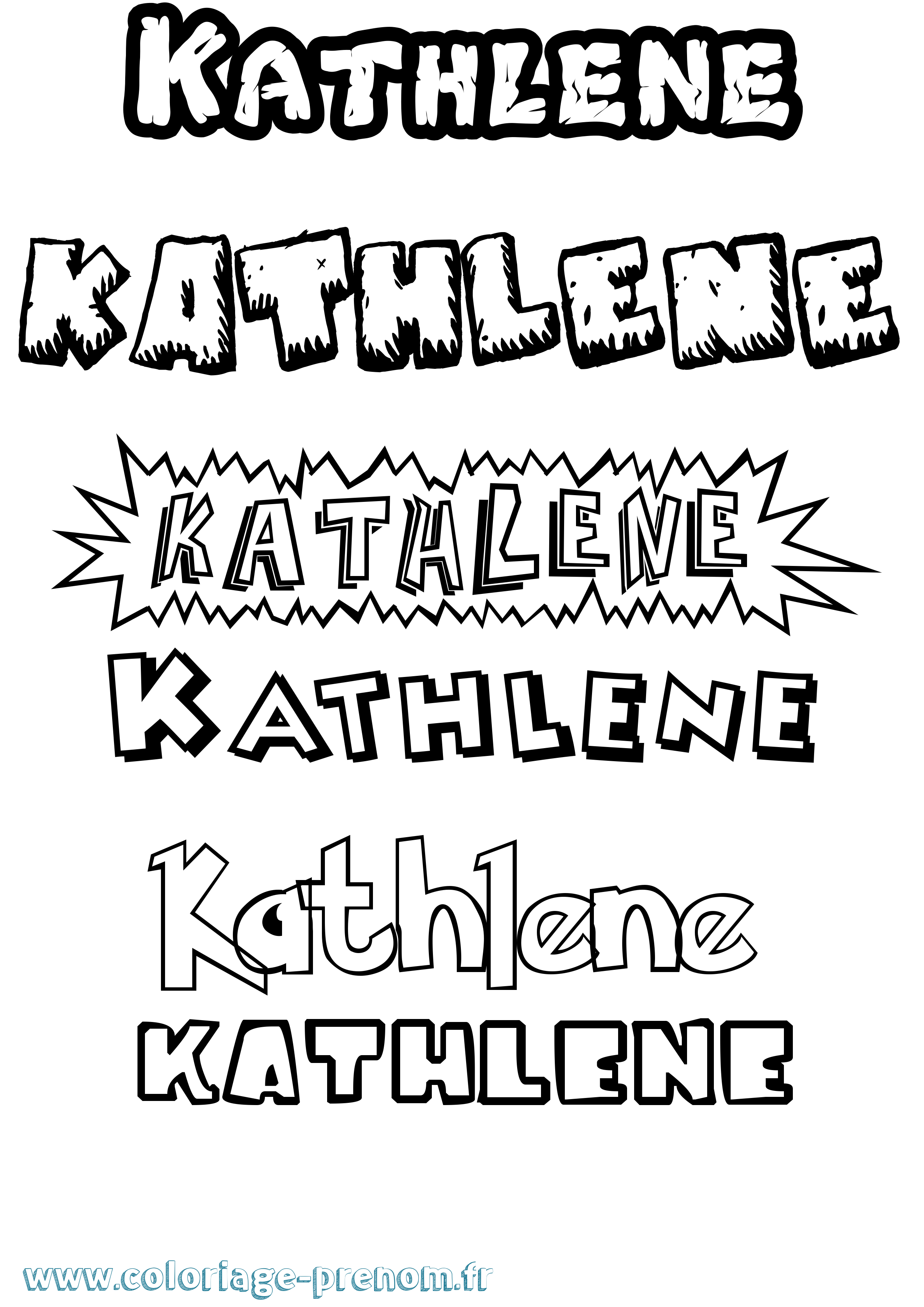 Coloriage Kathlene Dessin Animé Coloriage prénom Kathlene Dessin Animé