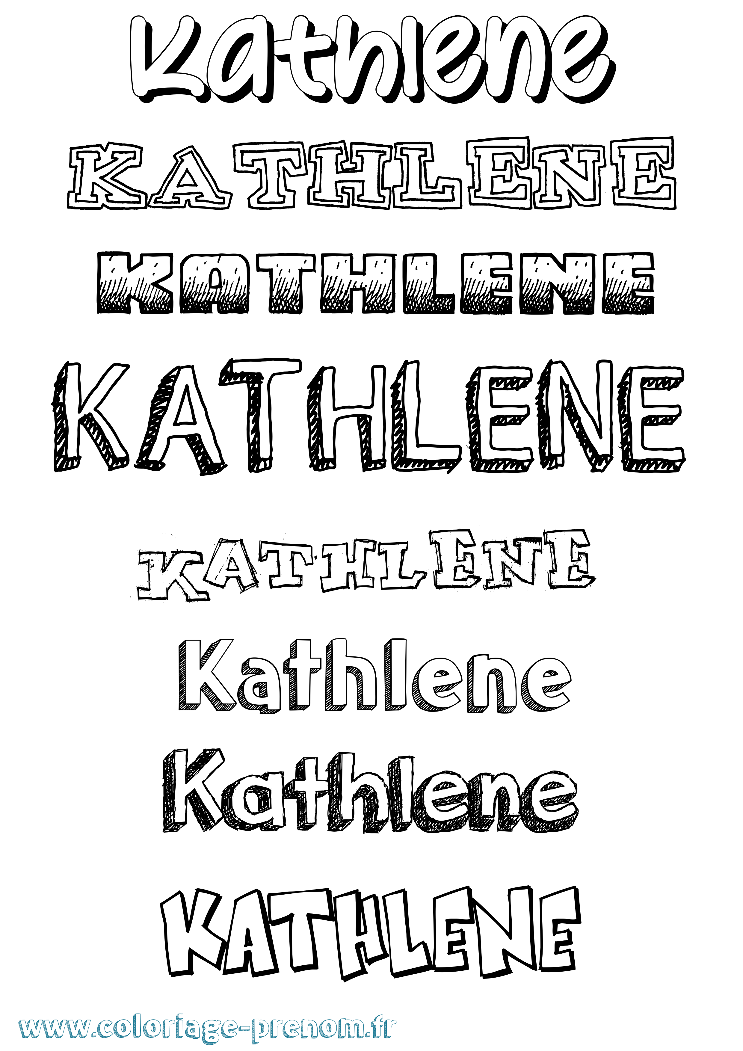Coloriage Kathlene Dessiné Coloriage prénom Kathlene Dessiné