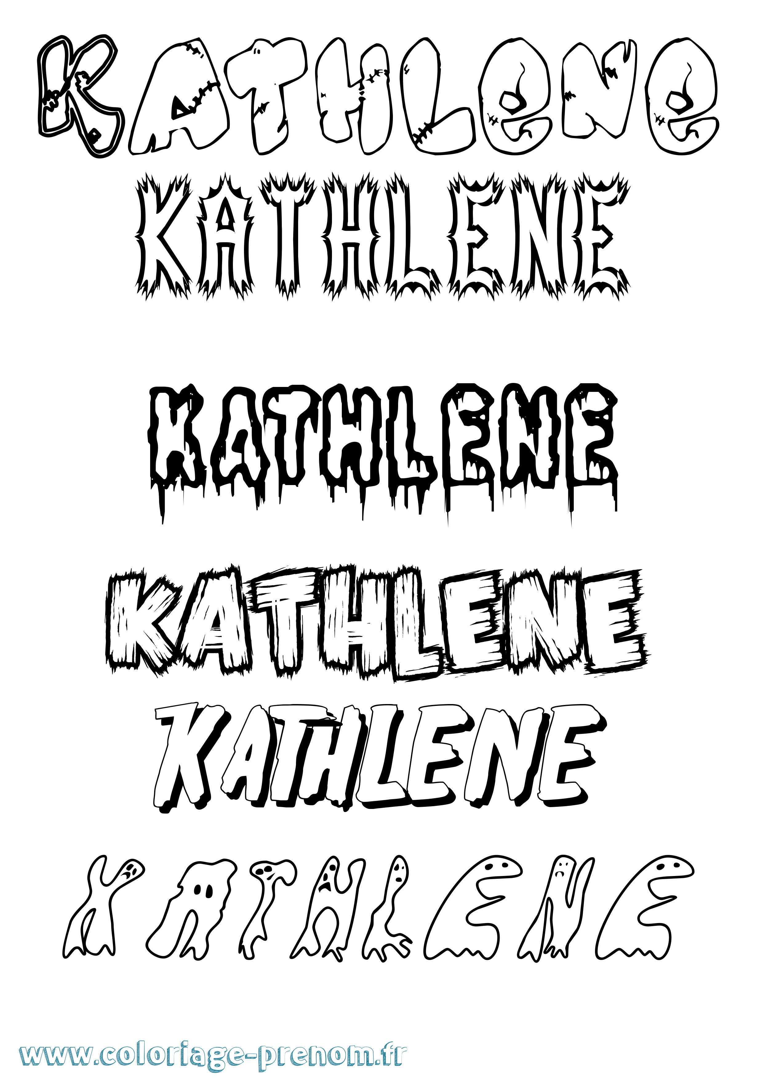 Coloriage Kathlene Frisson Coloriage prénom Kathlene Frisson