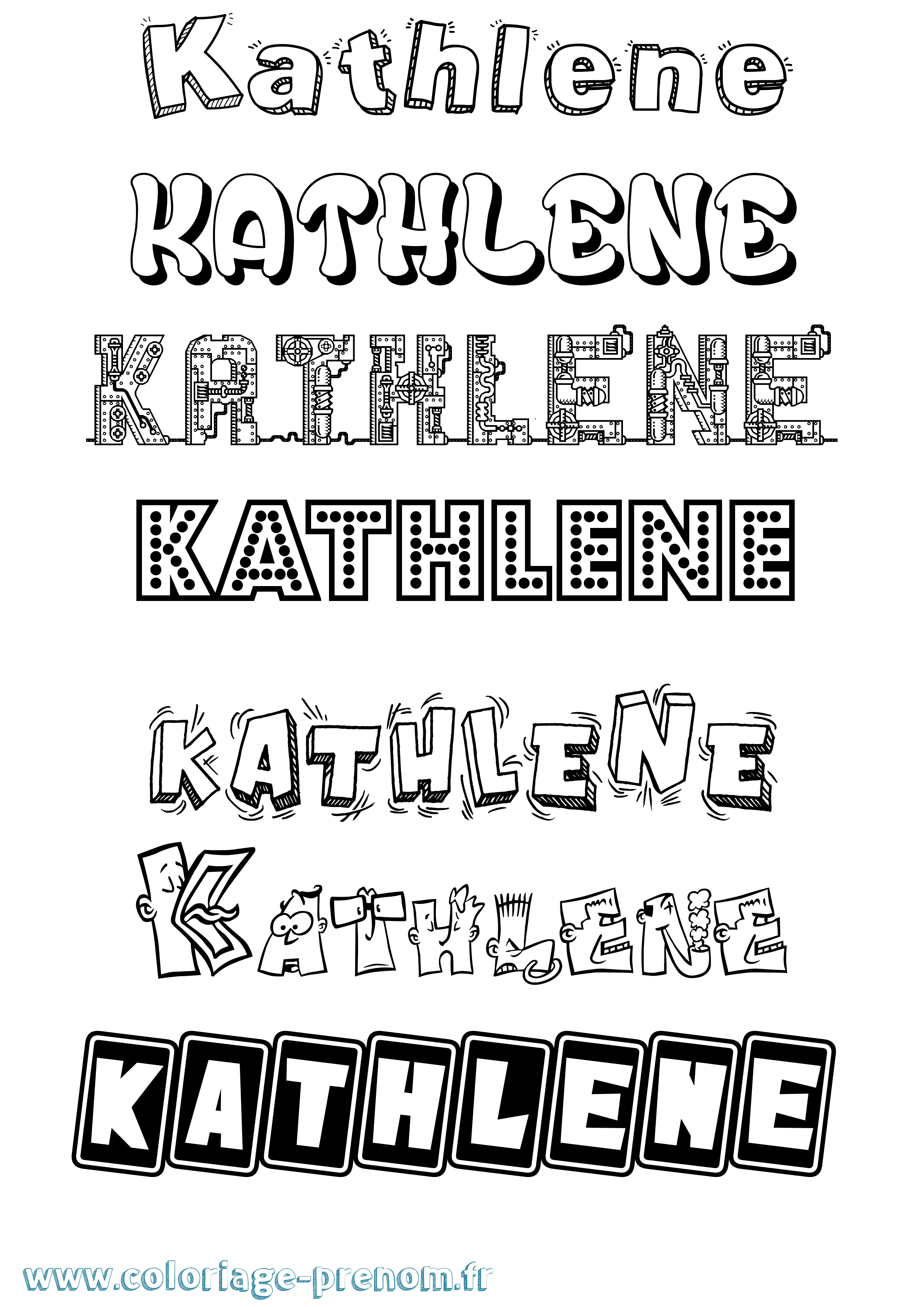 Coloriage Kathlene Fun Coloriage prénom Kathlene Fun