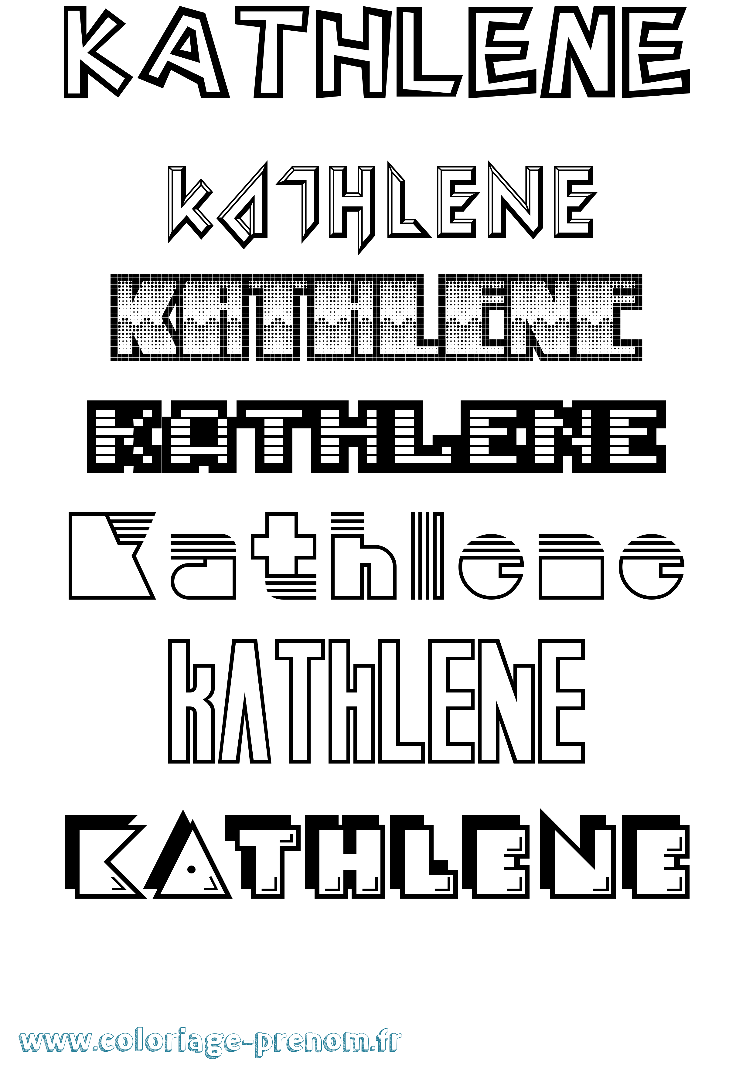 Coloriage Kathlene Jeux Vidéos Coloriage prénom Kathlene Jeux Vidéos