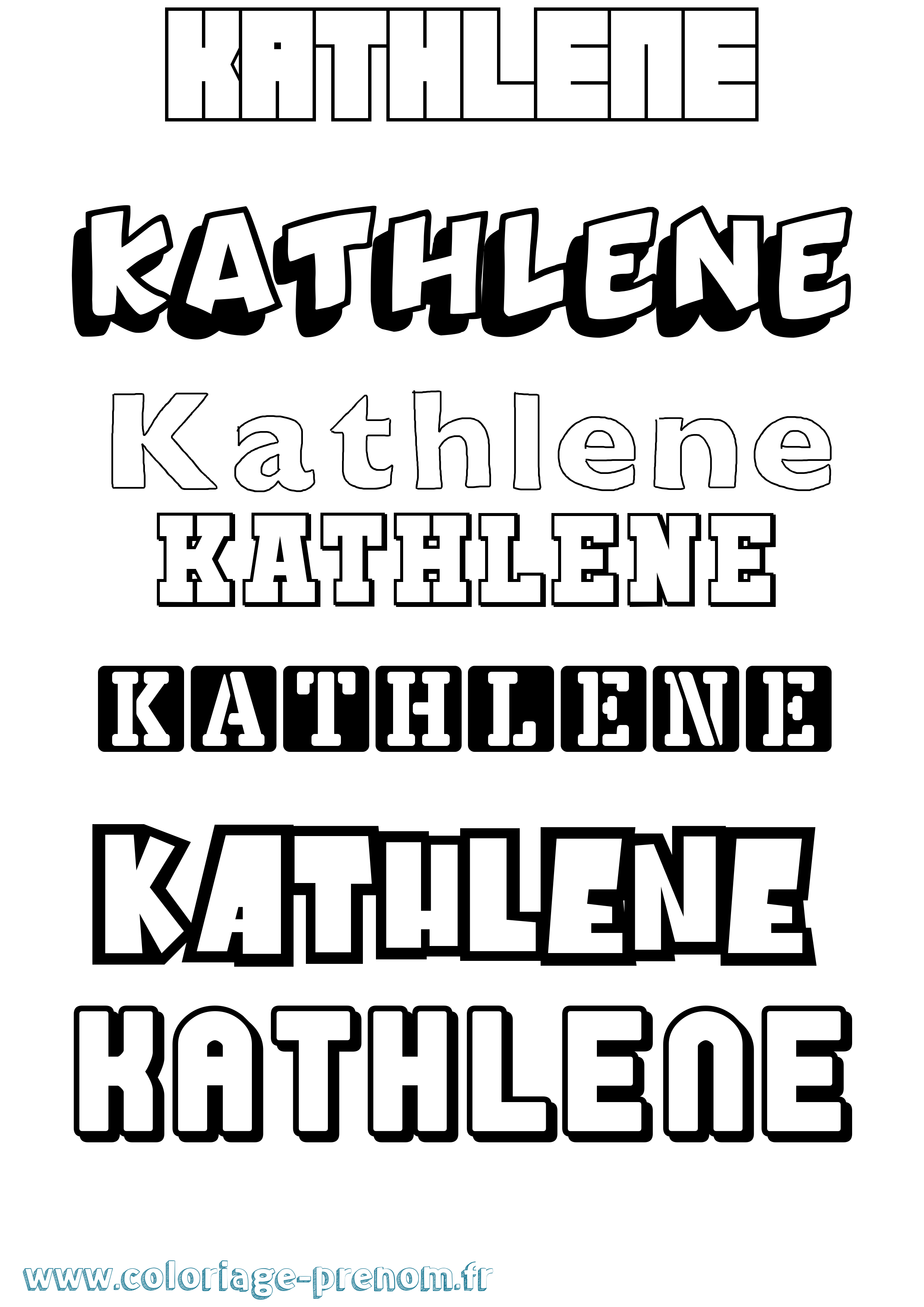 Coloriage Kathlene Simple Coloriage prénom Kathlene Simple
