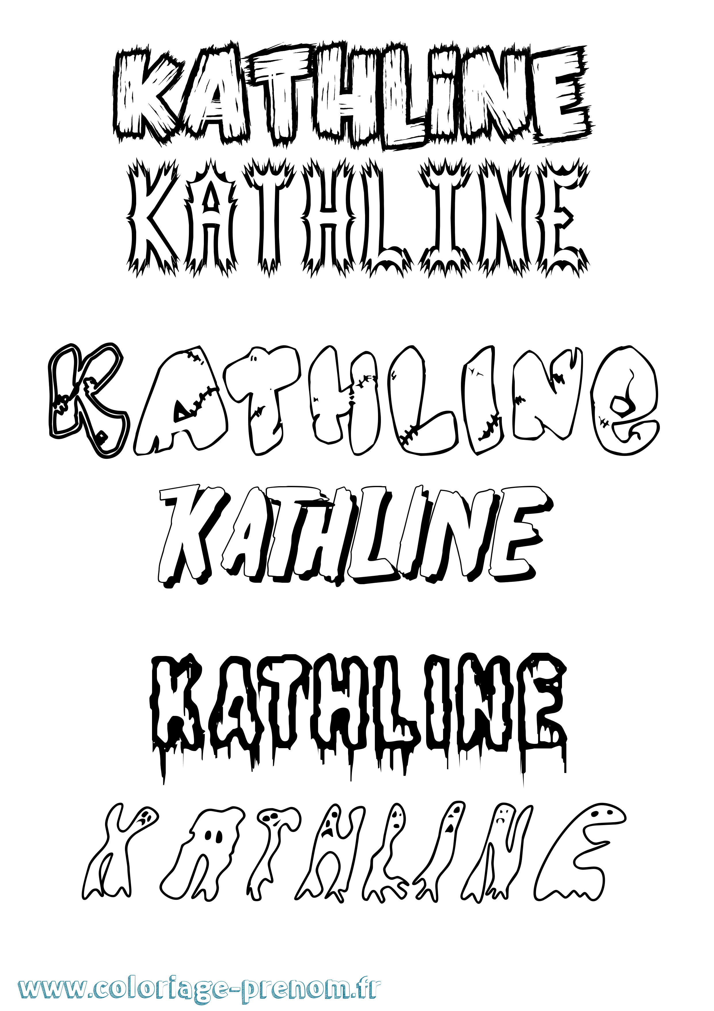 Coloriage Kathline Frisson Coloriage prénom Kathline Frisson
