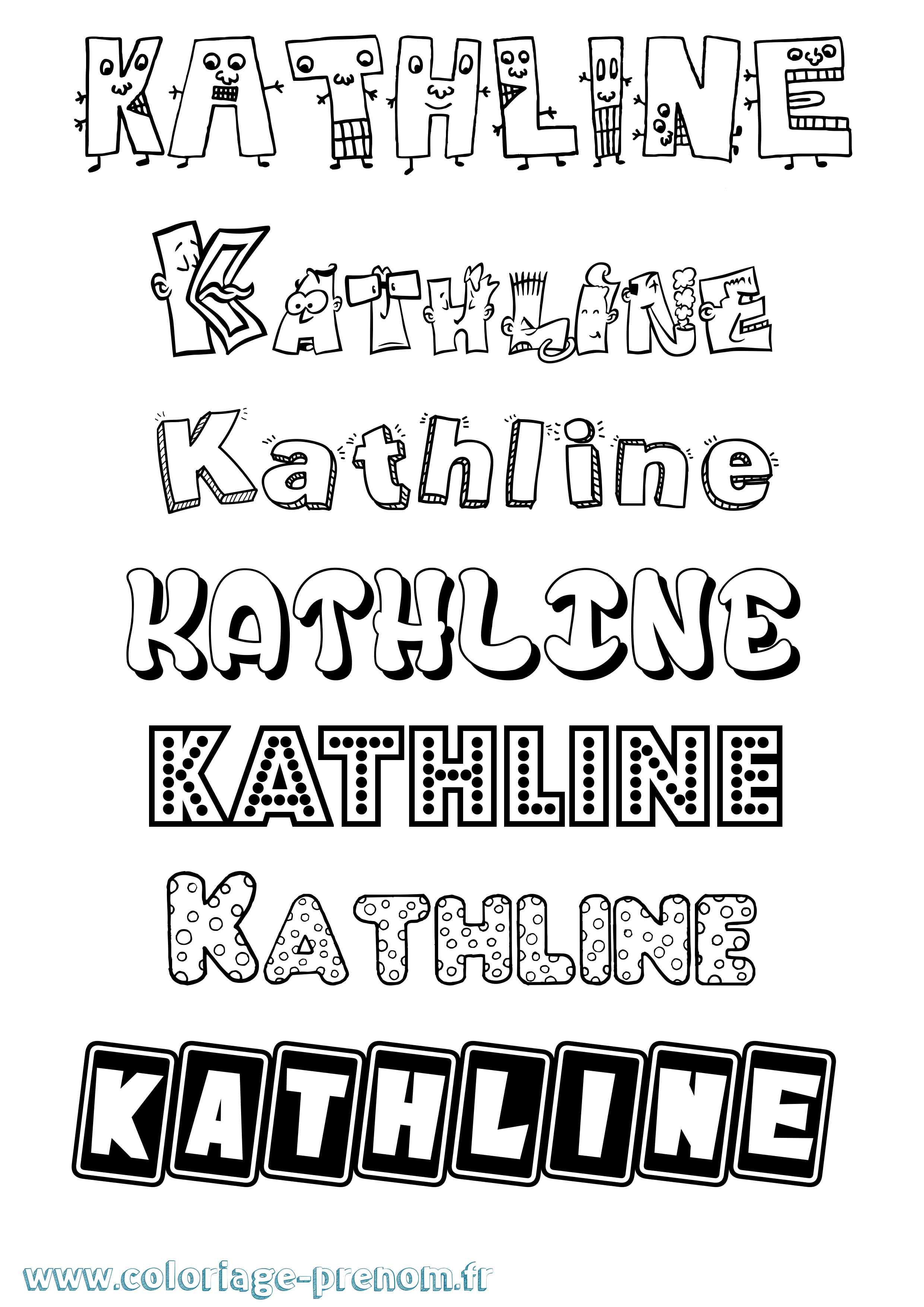 Coloriage Kathline Fun Coloriage prénom Kathline Fun
