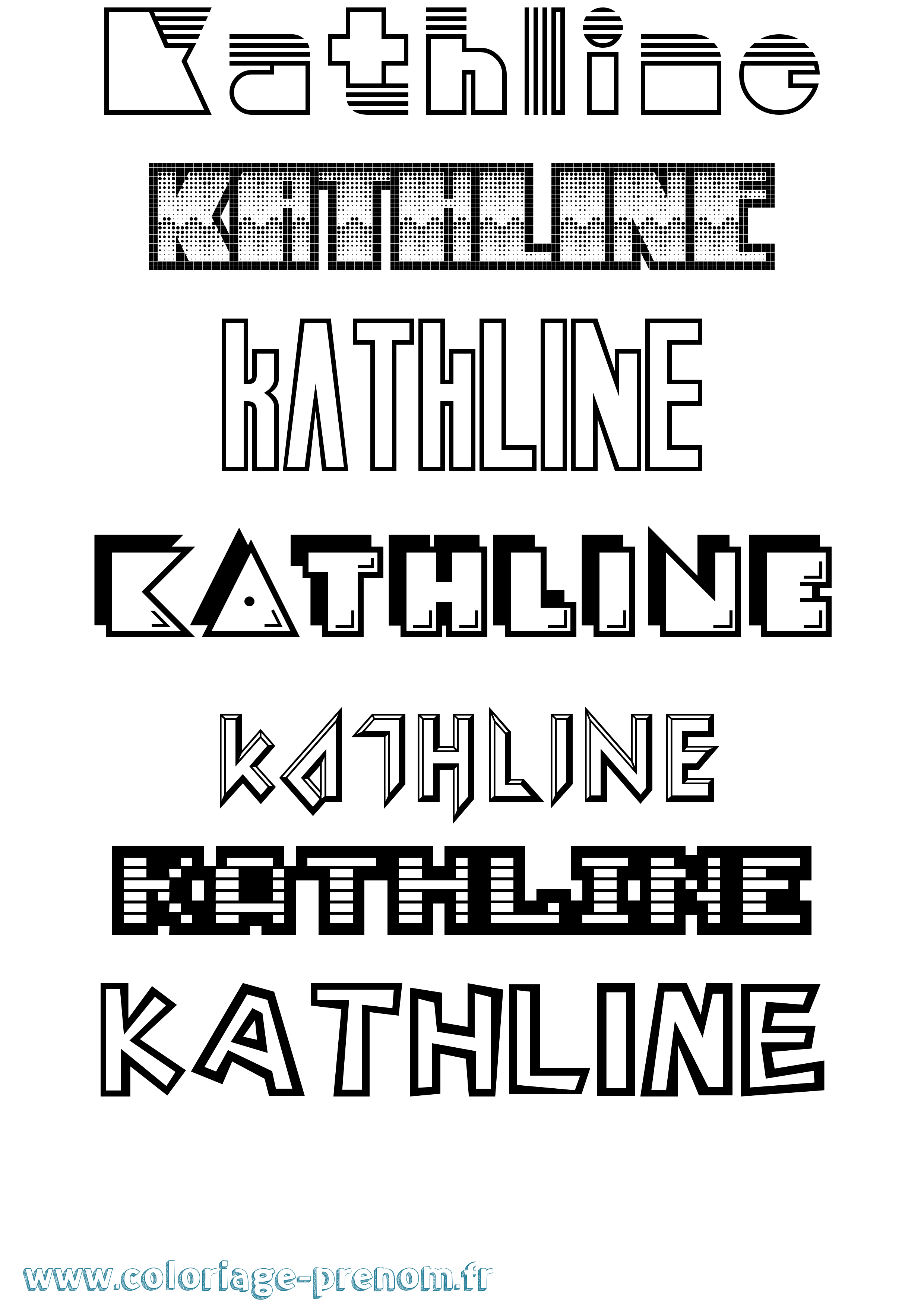 Coloriage Kathline Jeux Vidéos Coloriage prénom Kathline Jeux Vidéos