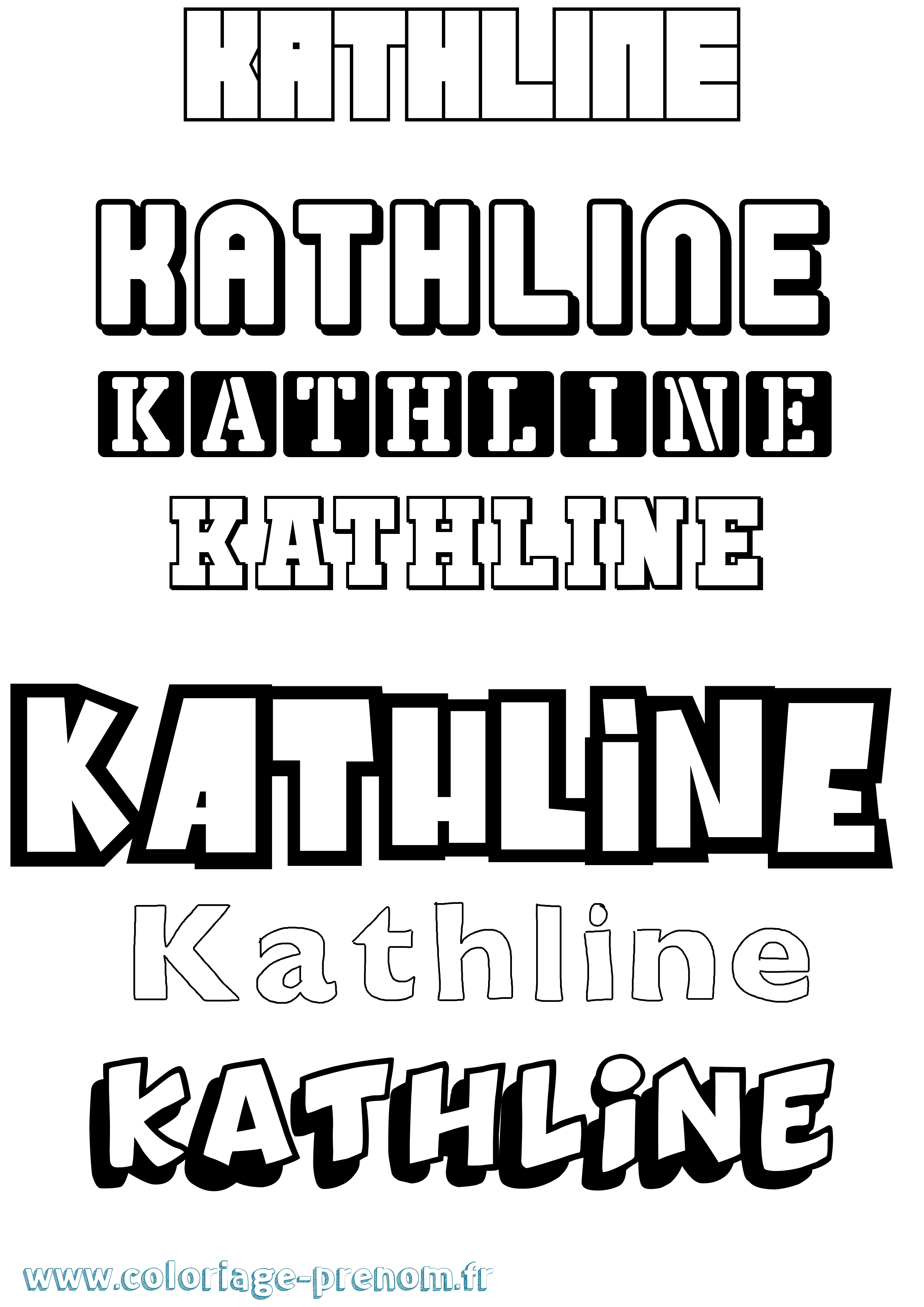 Coloriage Kathline Simple Coloriage prénom Kathline Simple