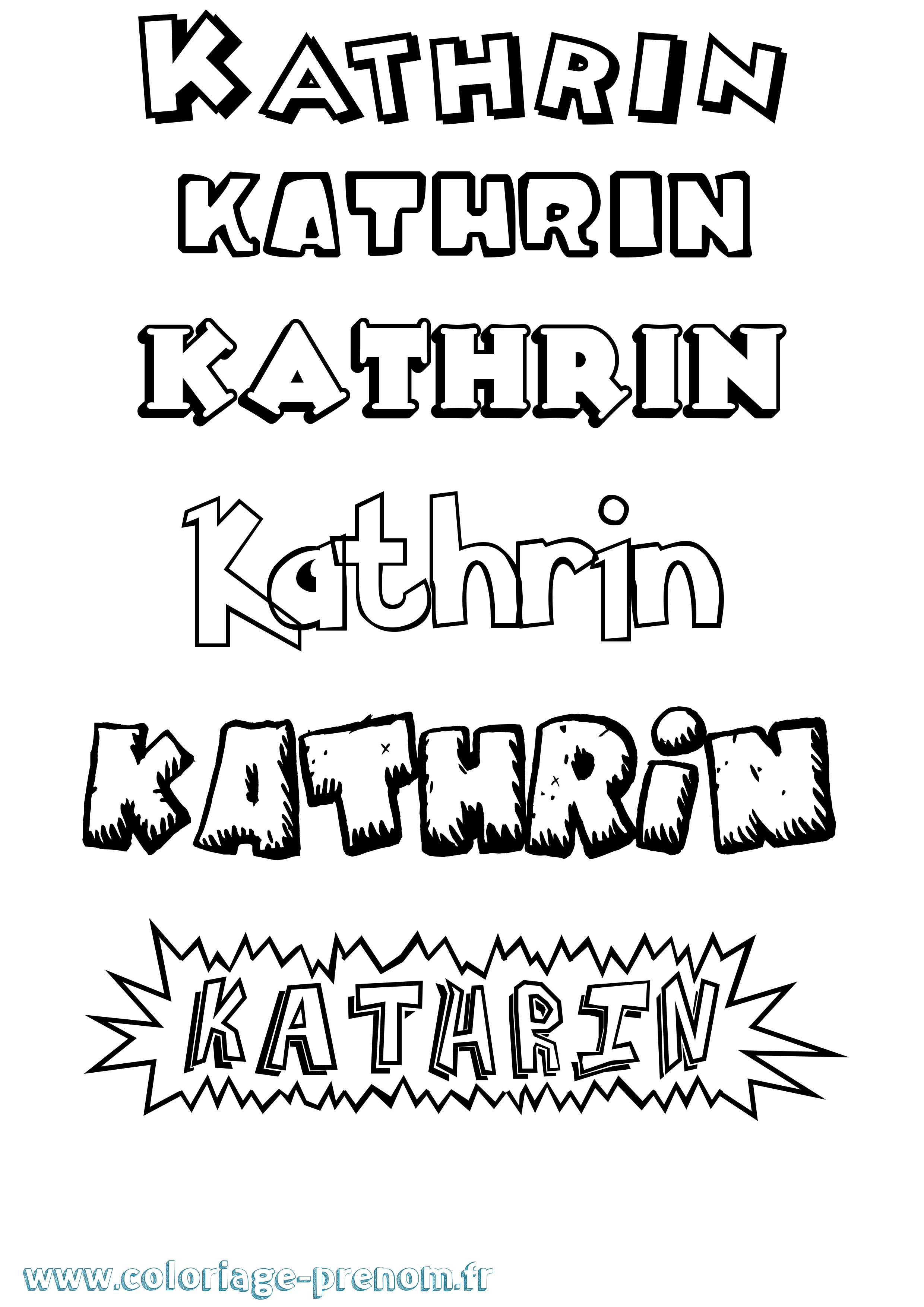 Coloriage Kathrin Dessin Animé Coloriage prénom Kathrin Dessin Animé