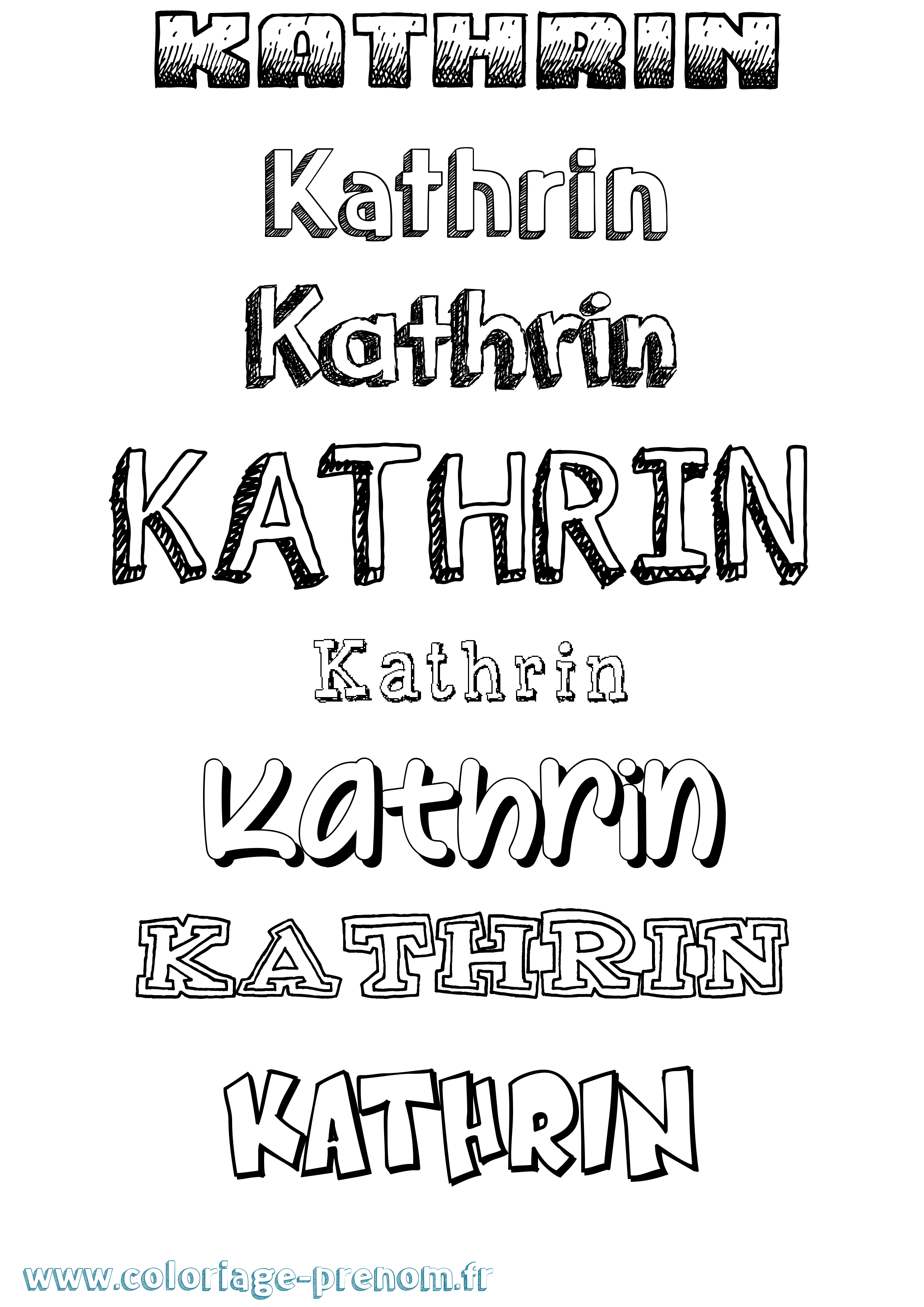 Coloriage Kathrin Dessiné Coloriage prénom Kathrin Dessiné