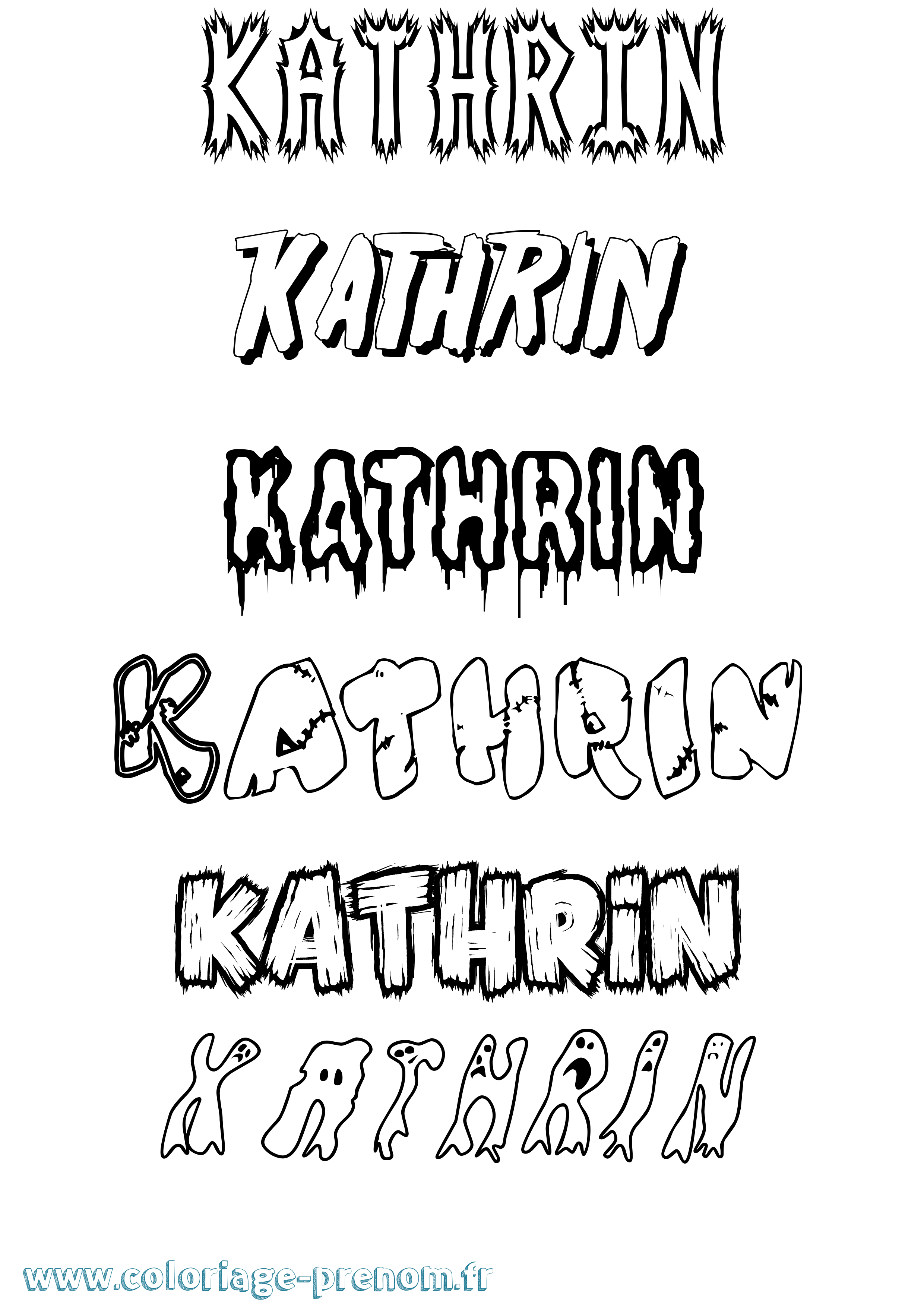 Coloriage Kathrin Frisson Coloriage prénom Kathrin Frisson