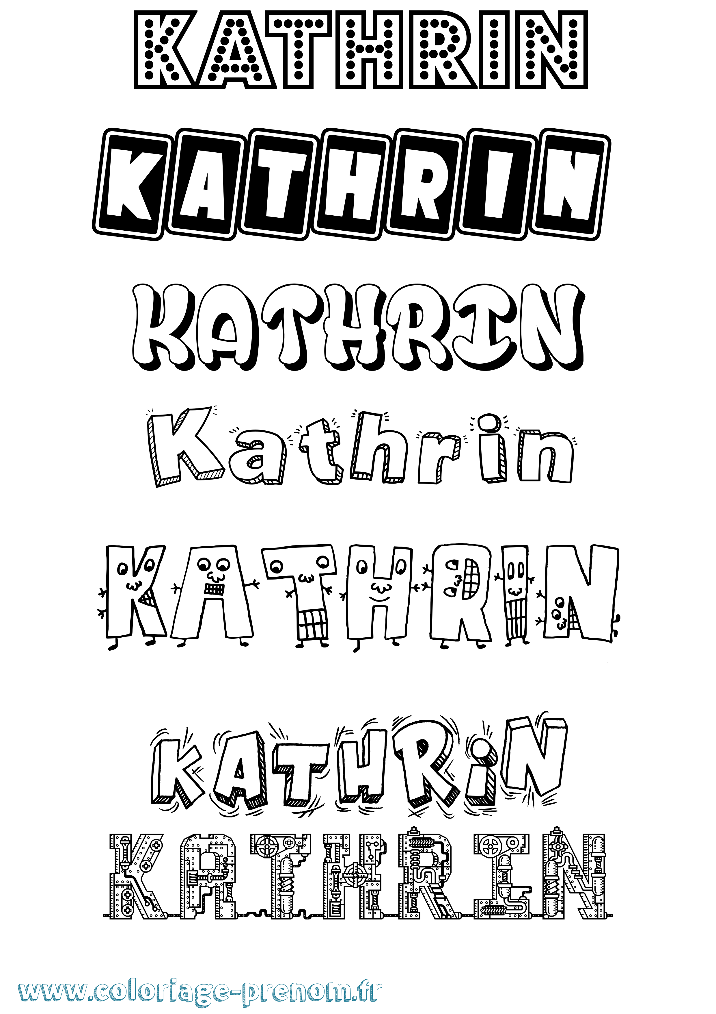 Coloriage Kathrin Fun Coloriage prénom Kathrin Fun