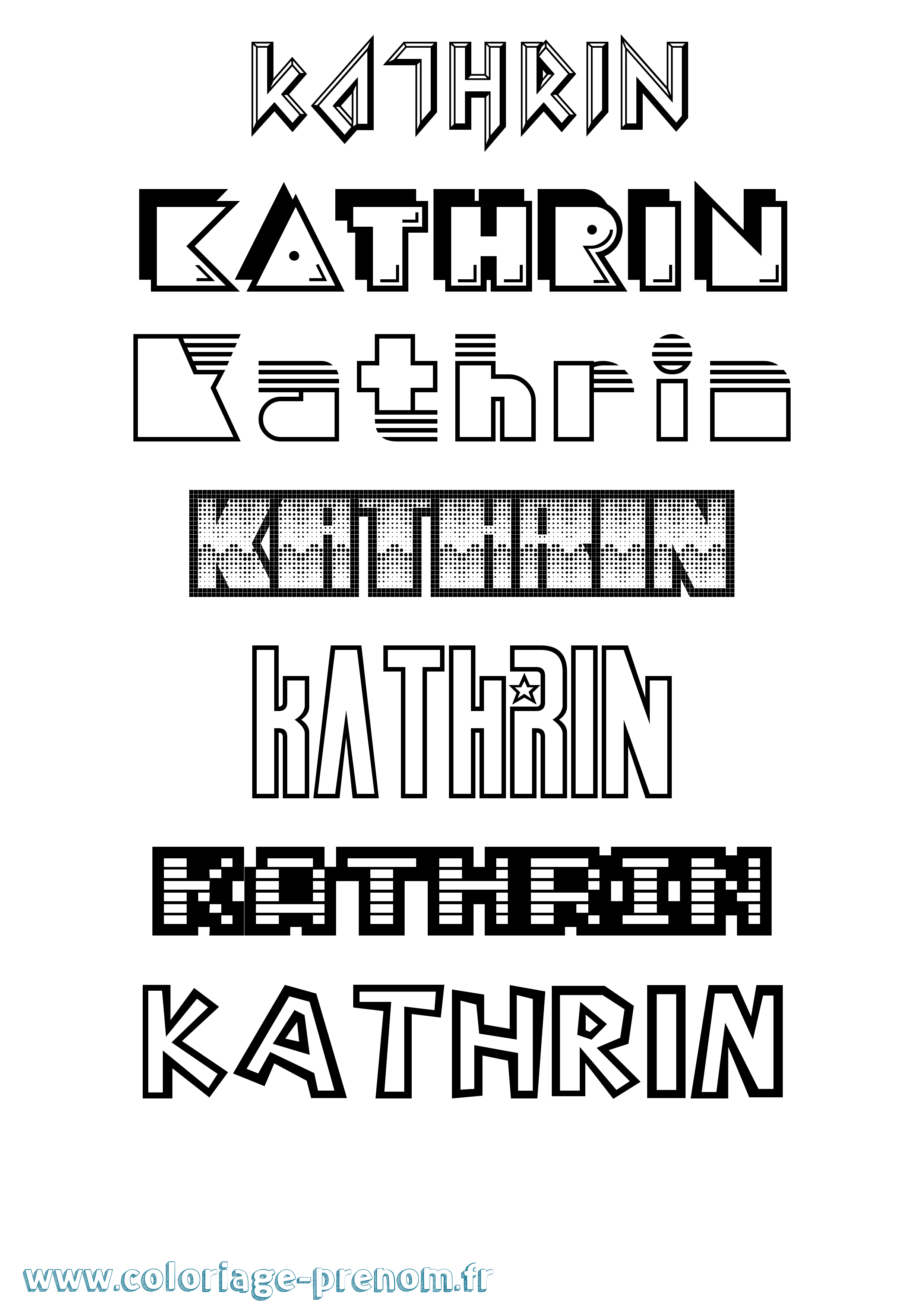 Coloriage Kathrin Jeux Vidéos Coloriage prénom Kathrin Jeux Vidéos