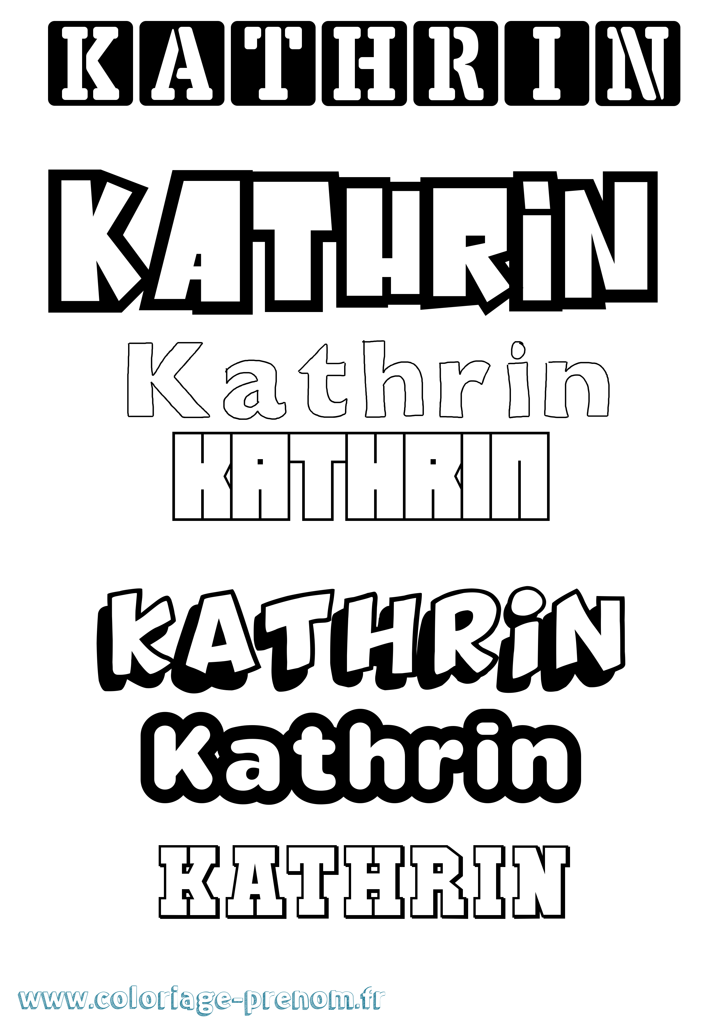 Coloriage Kathrin Simple Coloriage prénom Kathrin Simple