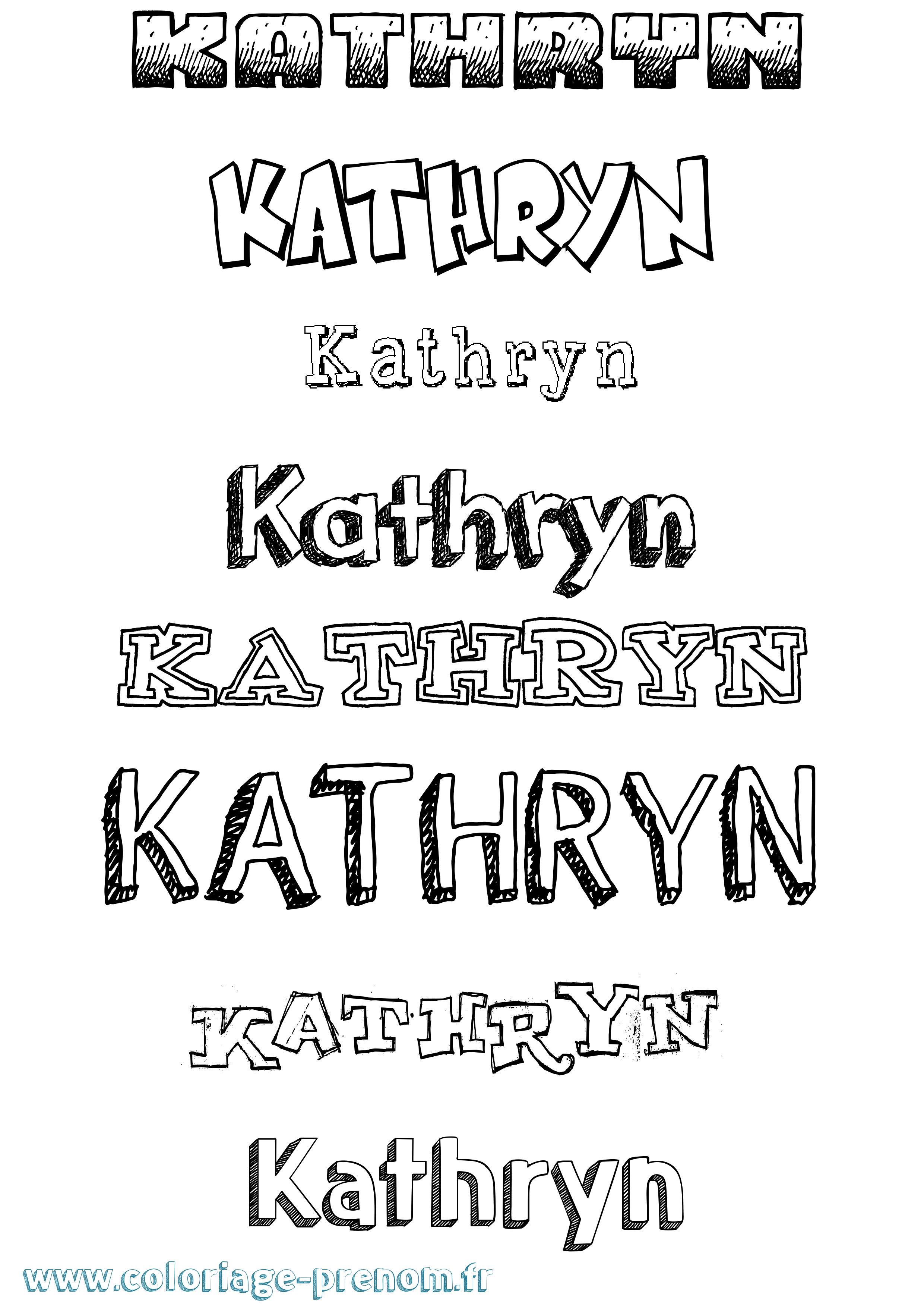Coloriage Kathryn Dessiné Coloriage prénom Kathryn Dessiné