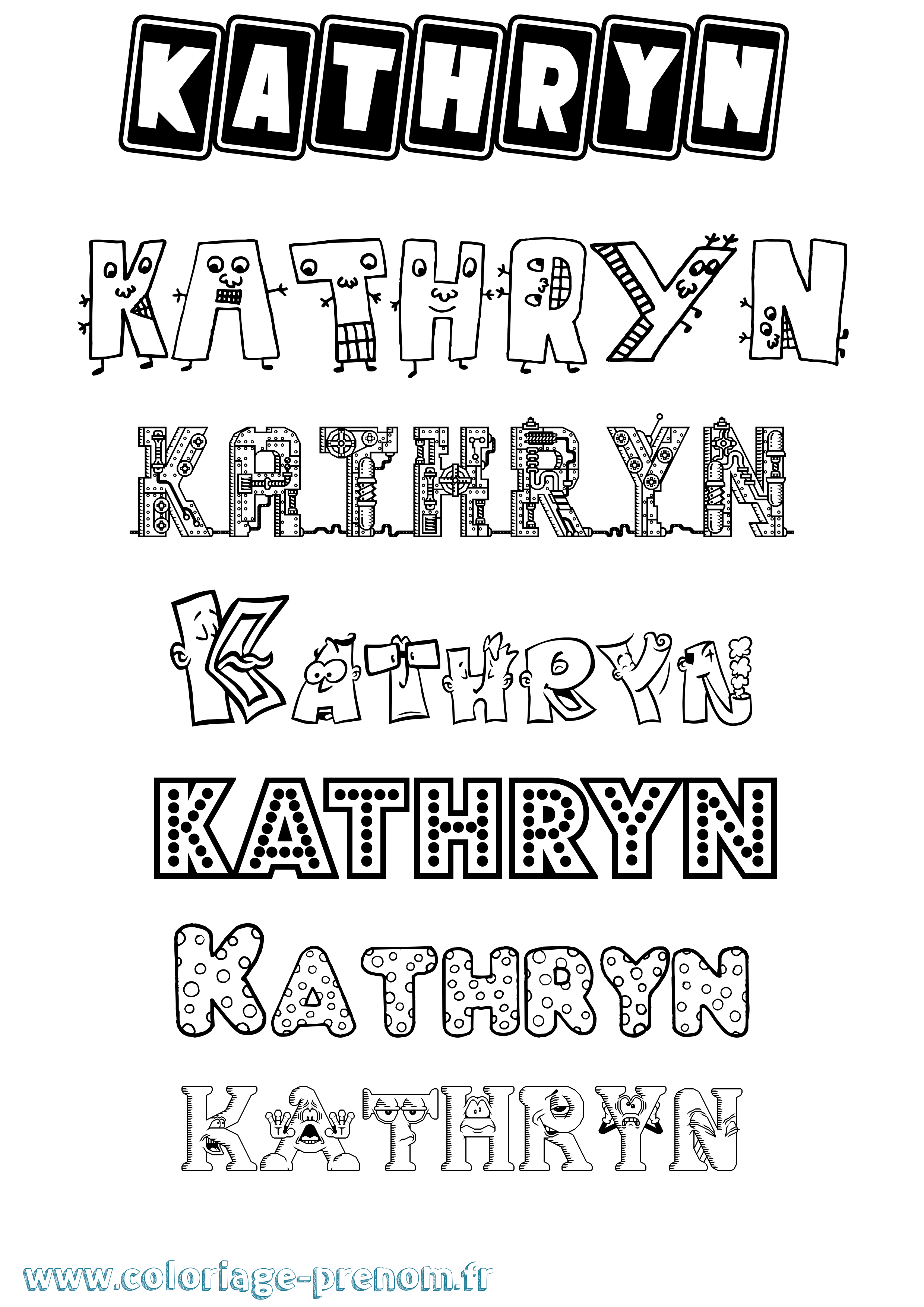 Coloriage Kathryn Fun Coloriage prénom Kathryn Fun