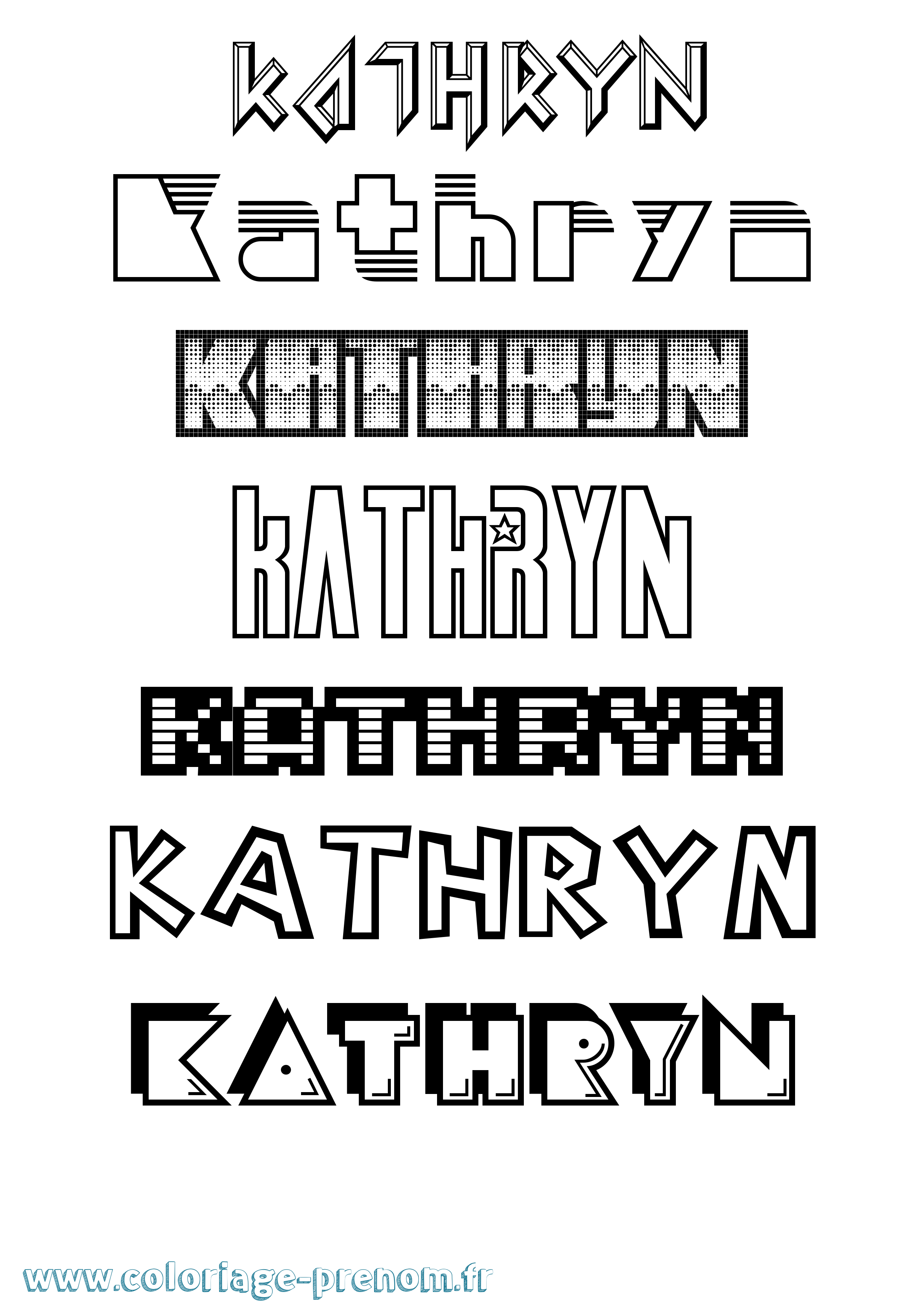 Coloriage Kathryn Jeux Vidéos Coloriage prénom Kathryn Jeux Vidéos