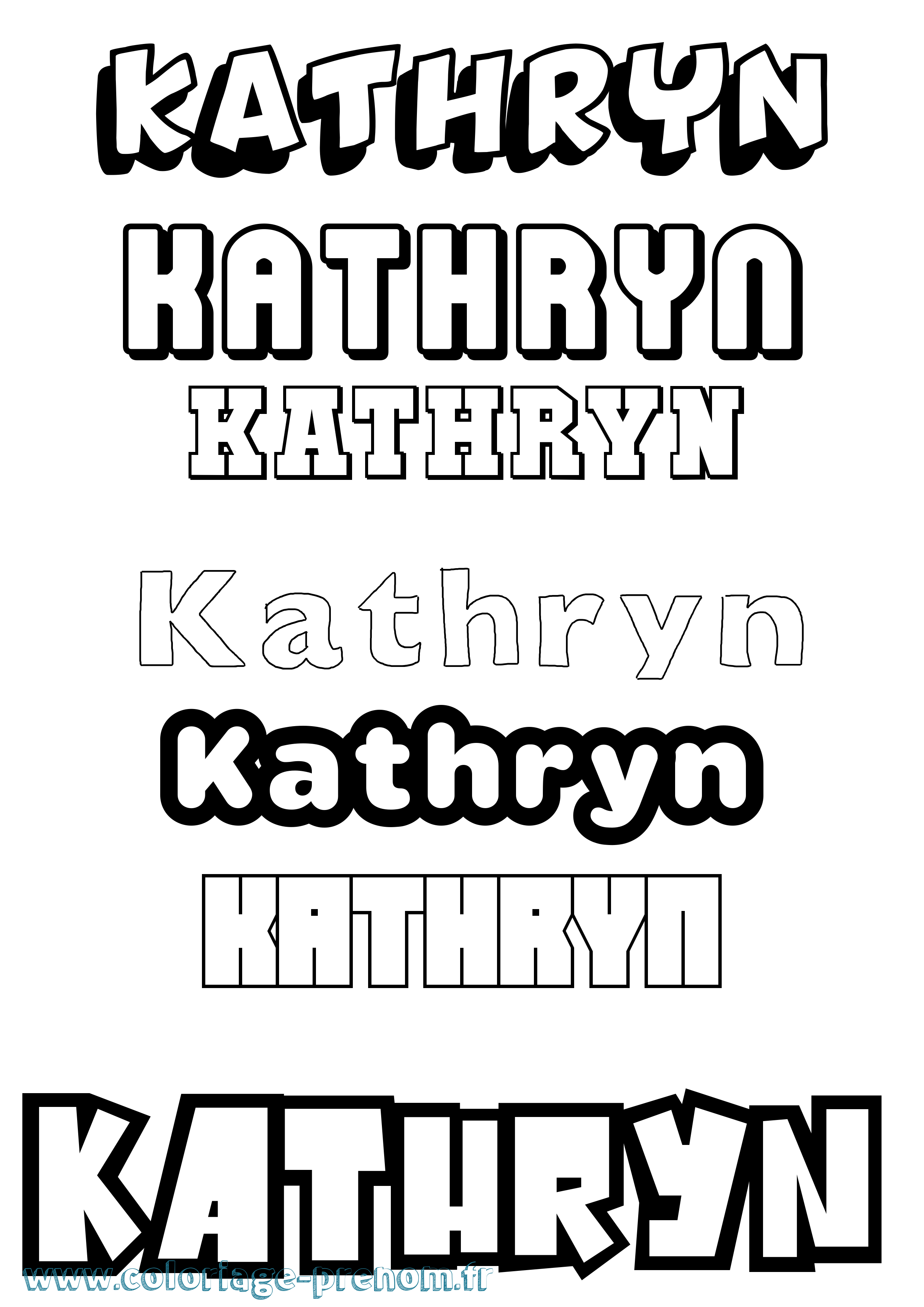 Coloriage Kathryn Simple Coloriage prénom Kathryn Simple