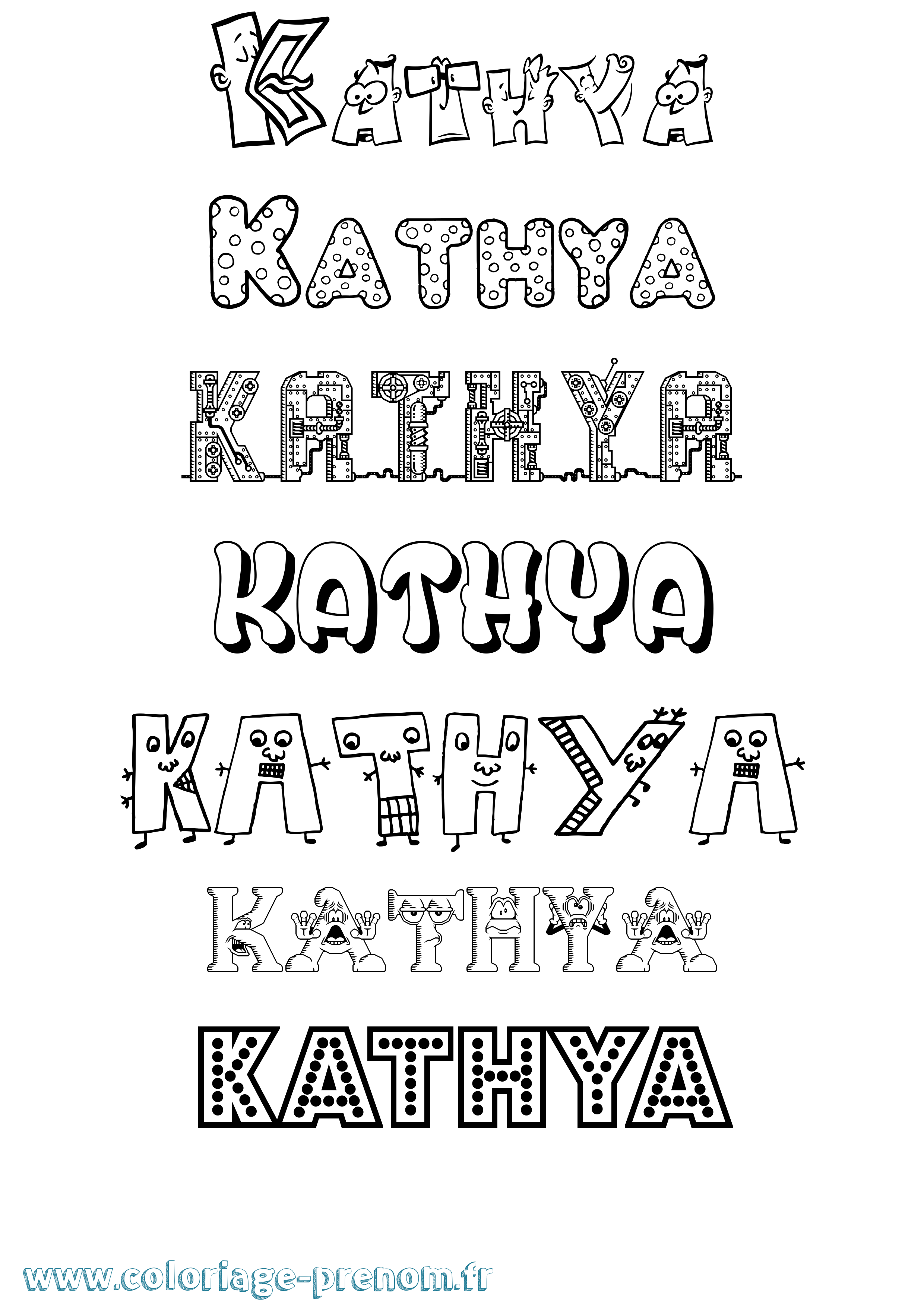 Coloriage Kathya Fun Coloriage prénom Kathya Fun