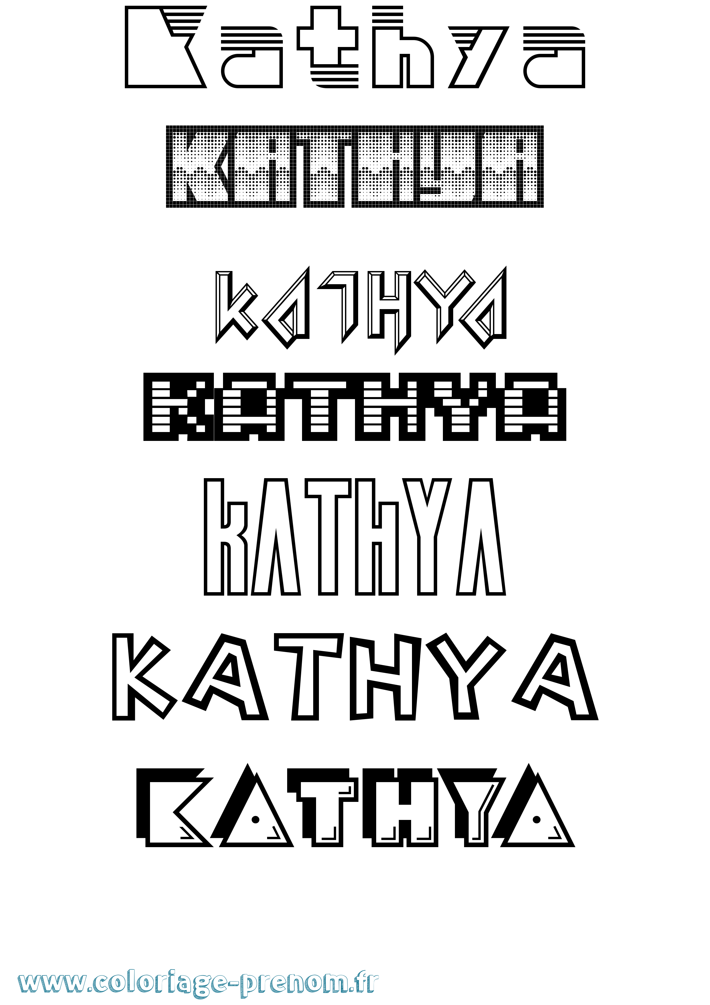 Coloriage Kathya Jeux Vidéos Coloriage prénom Kathya Jeux Vidéos