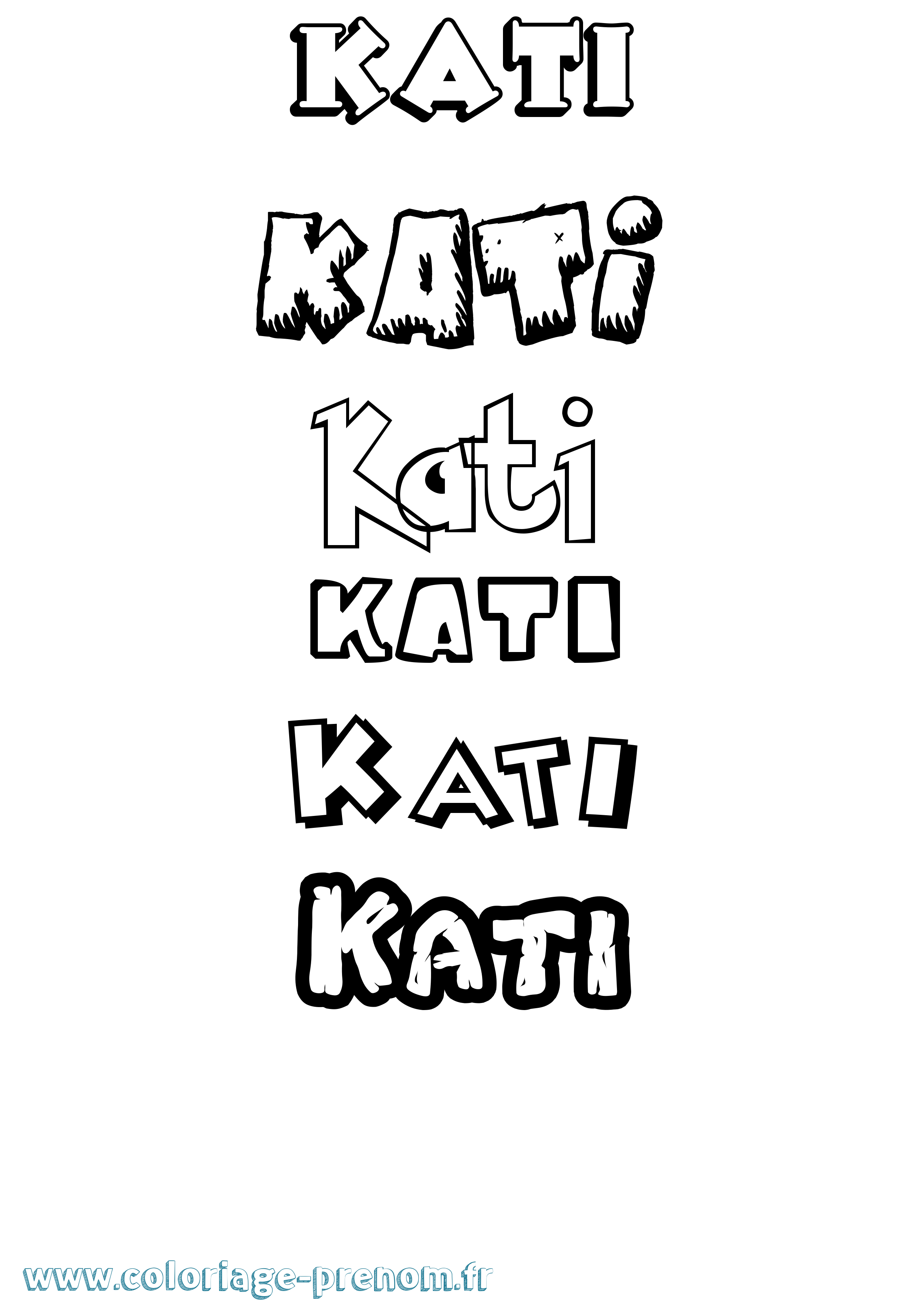 Coloriage Kati Dessin Animé Coloriage prénom Kati Dessin Animé