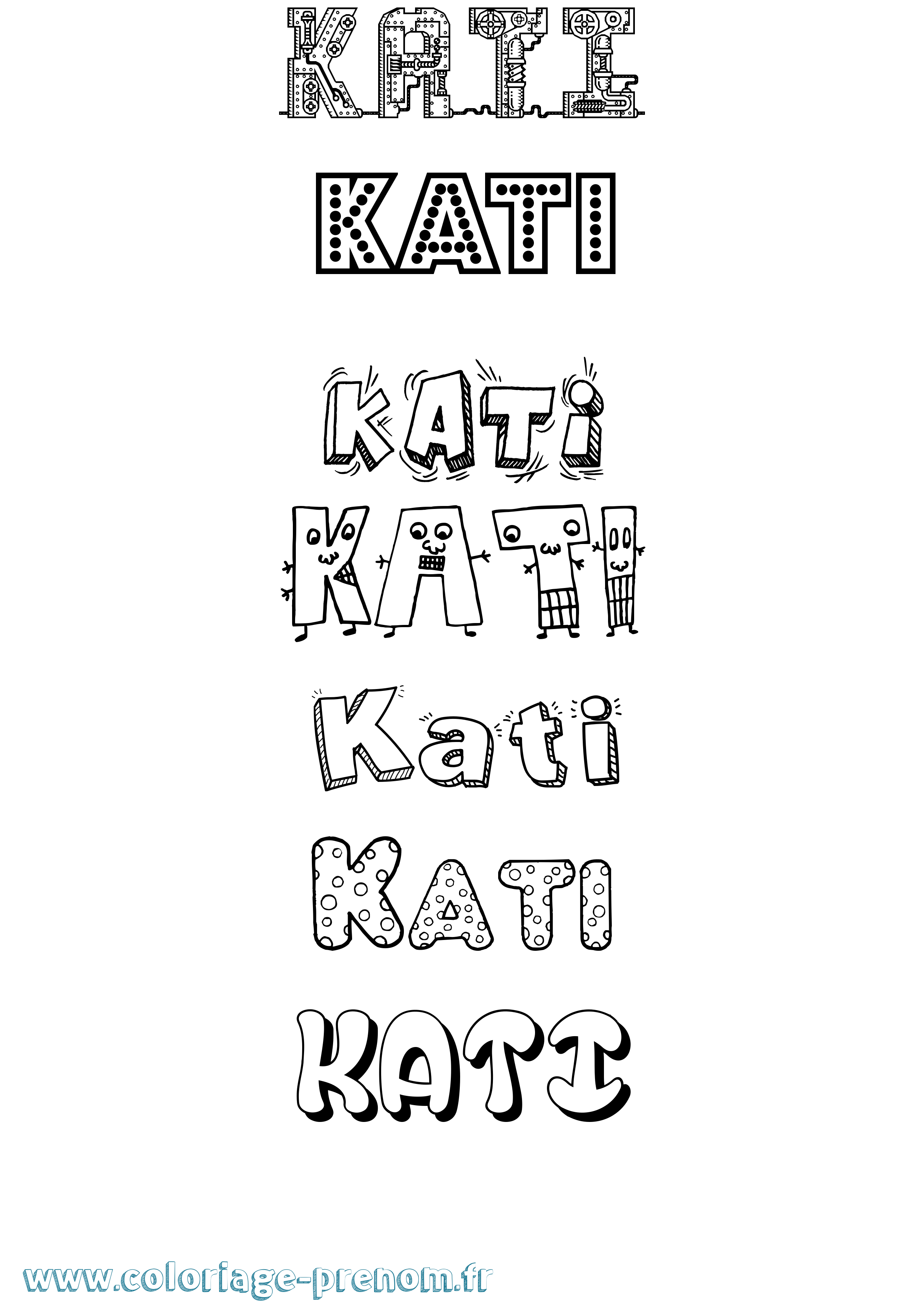 Coloriage Kati Fun Coloriage prénom Kati Fun