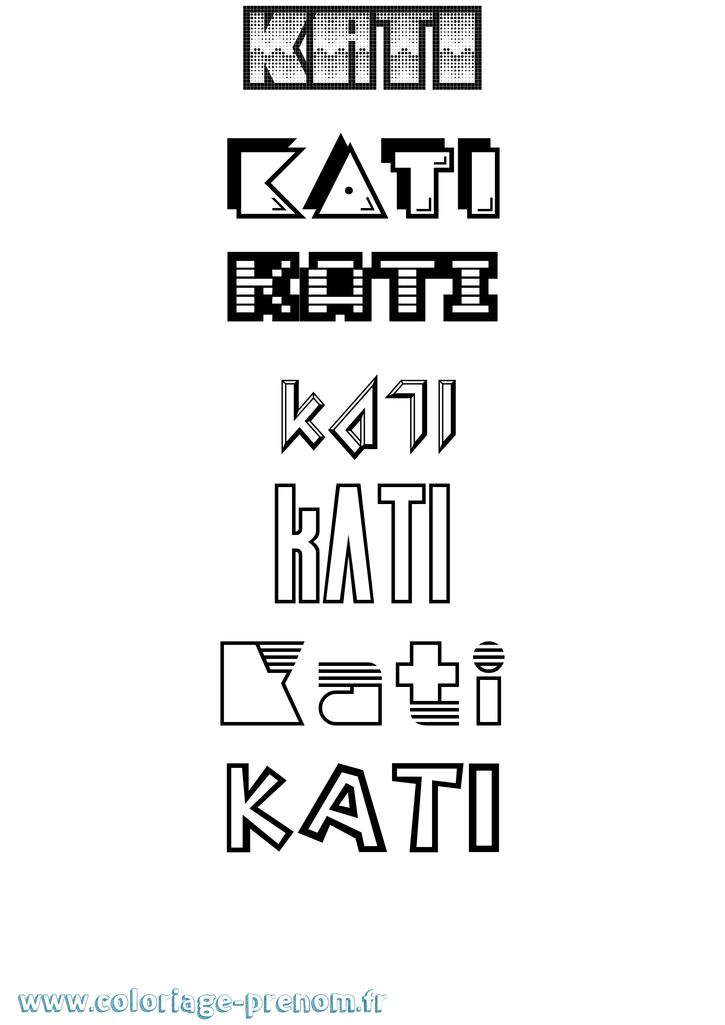 Coloriage Kati Jeux Vidéos Coloriage prénom Kati Jeux Vidéos
