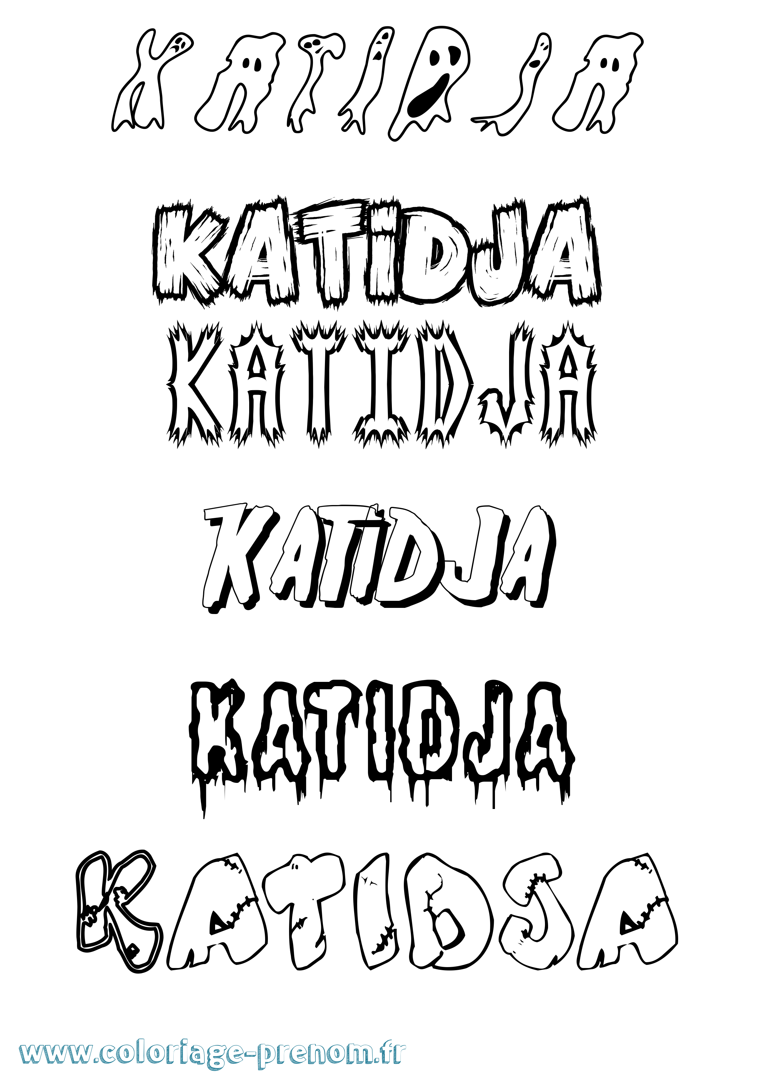 Coloriage Katidja Frisson Coloriage prénom Katidja Frisson