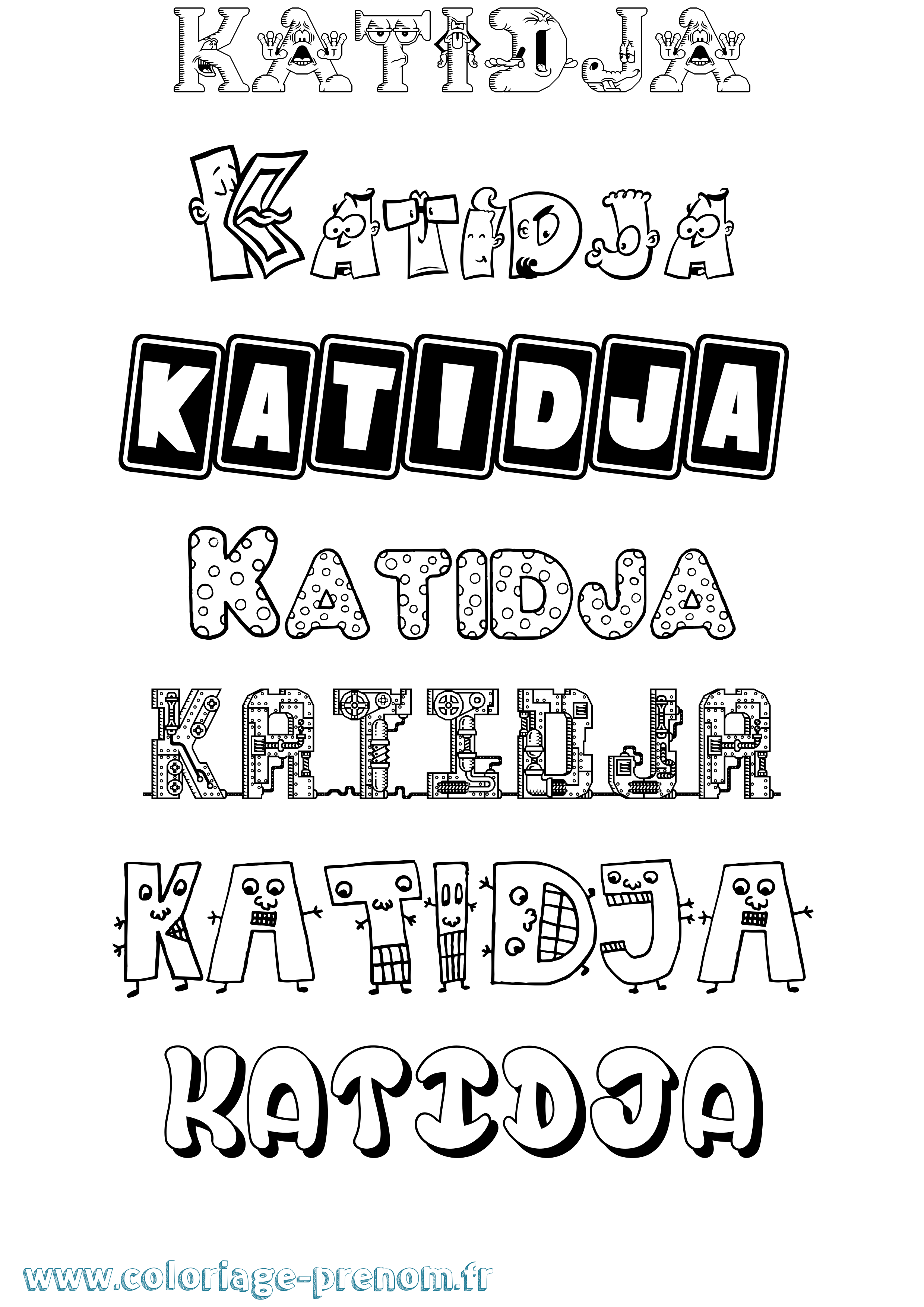 Coloriage Katidja Fun Coloriage prénom Katidja Fun