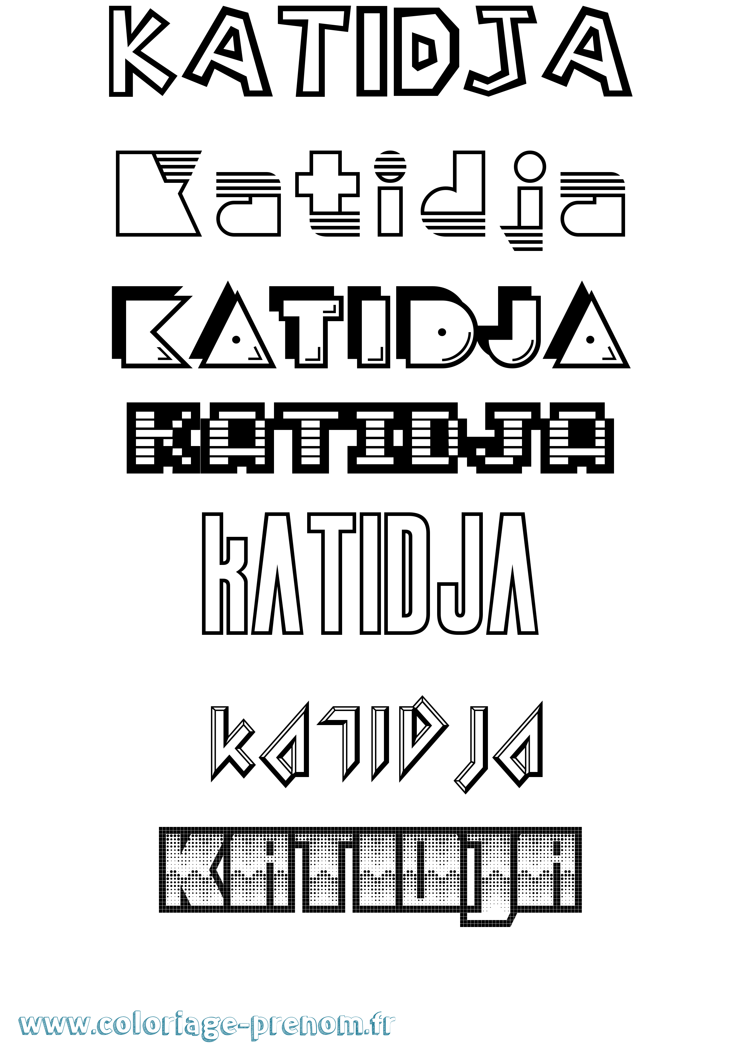 Coloriage Katidja Jeux Vidéos Coloriage prénom Katidja Jeux Vidéos