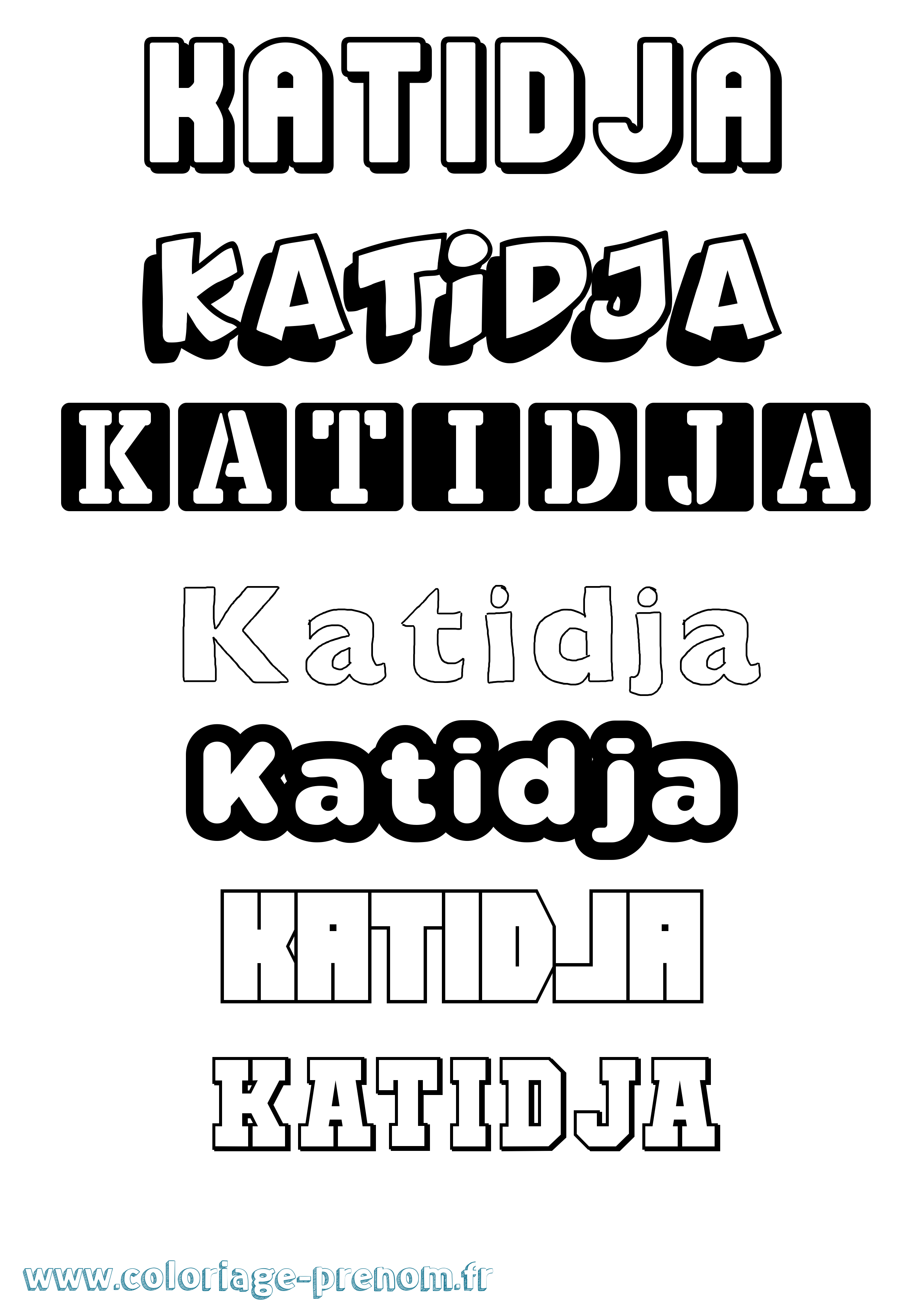 Coloriage Katidja Simple Coloriage prénom Katidja Simple