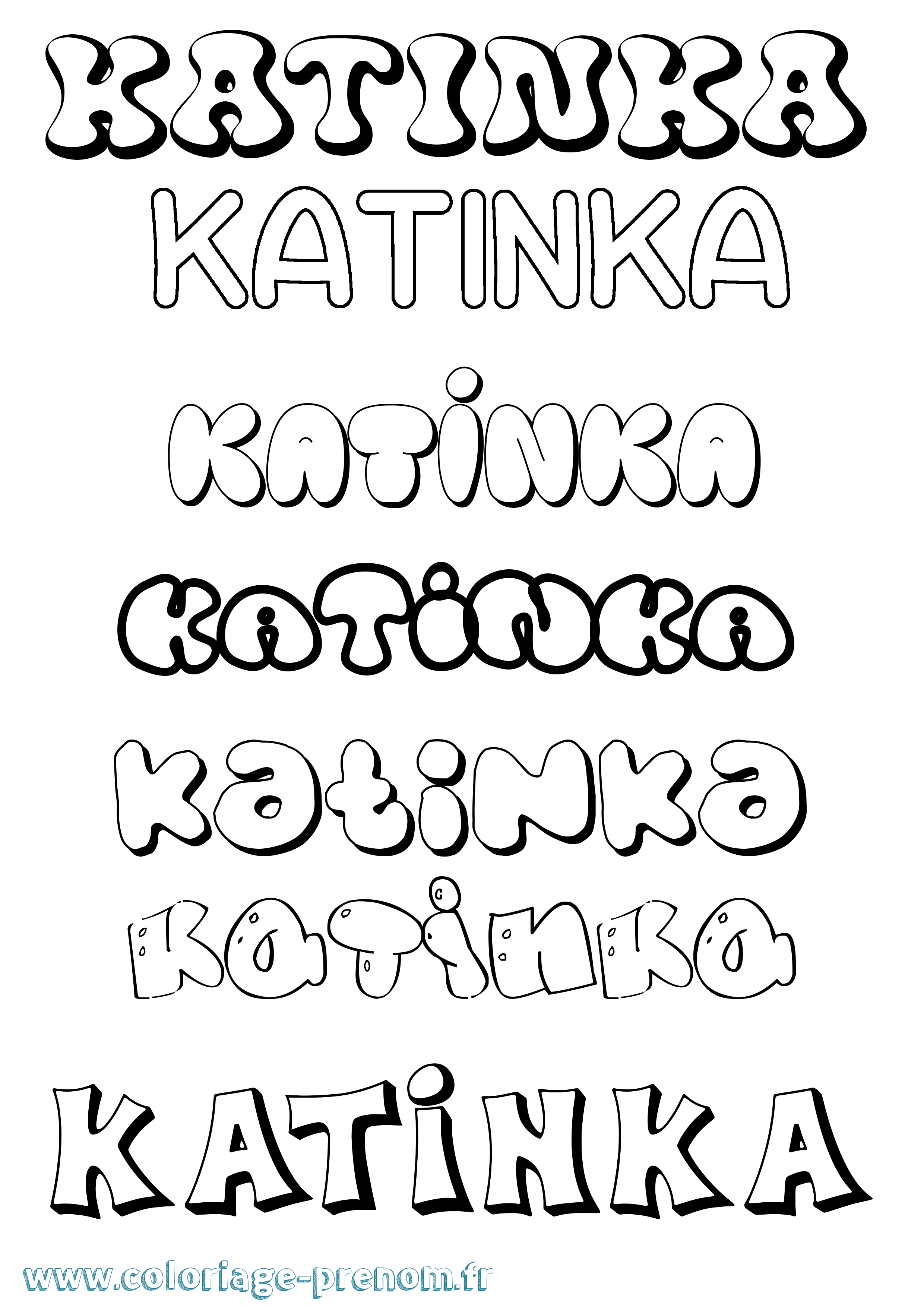 Coloriage Katinka Bubble Coloriage prénom Katinka Bubble