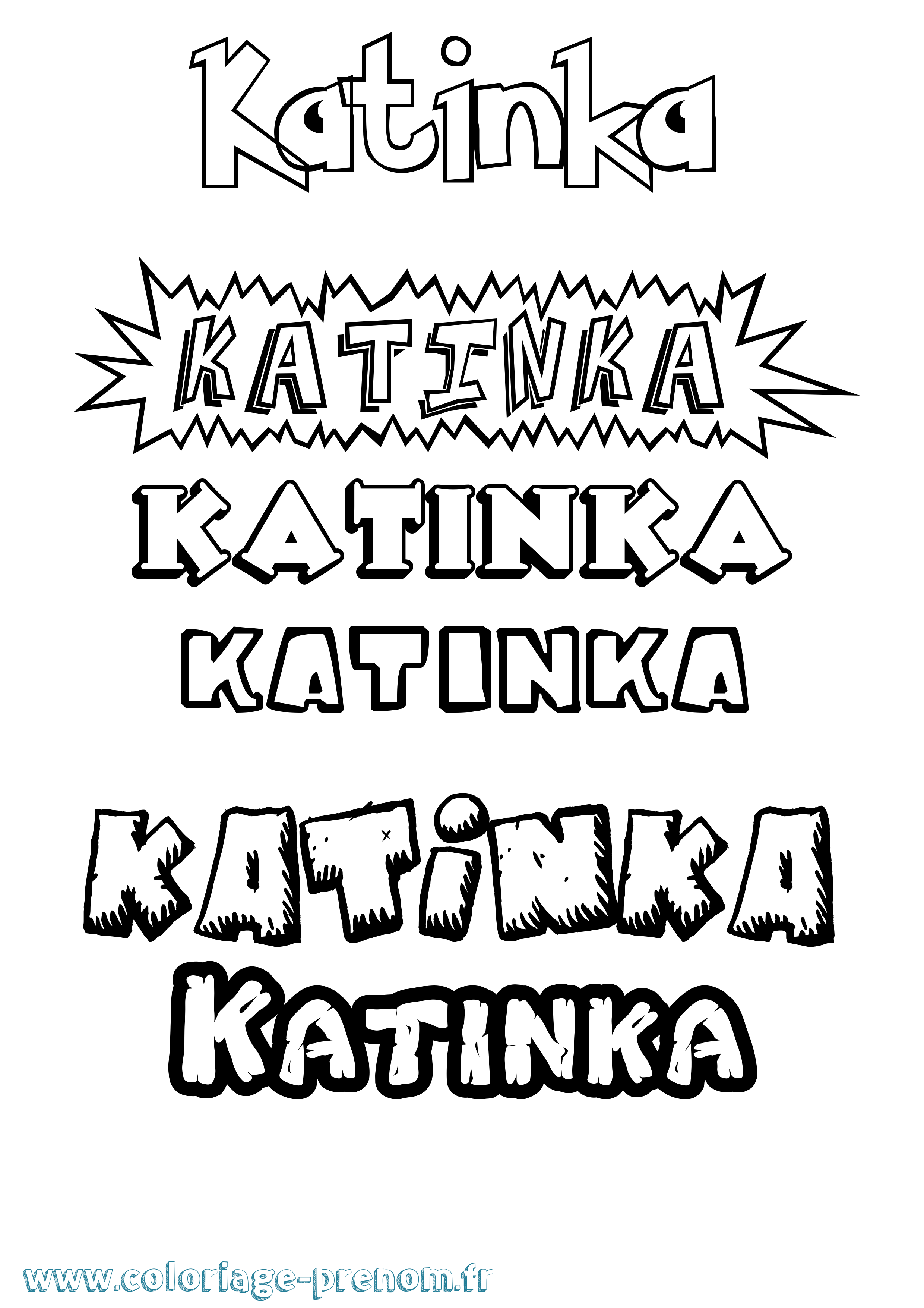 Coloriage Katinka Dessin Animé Coloriage prénom Katinka Dessin Animé