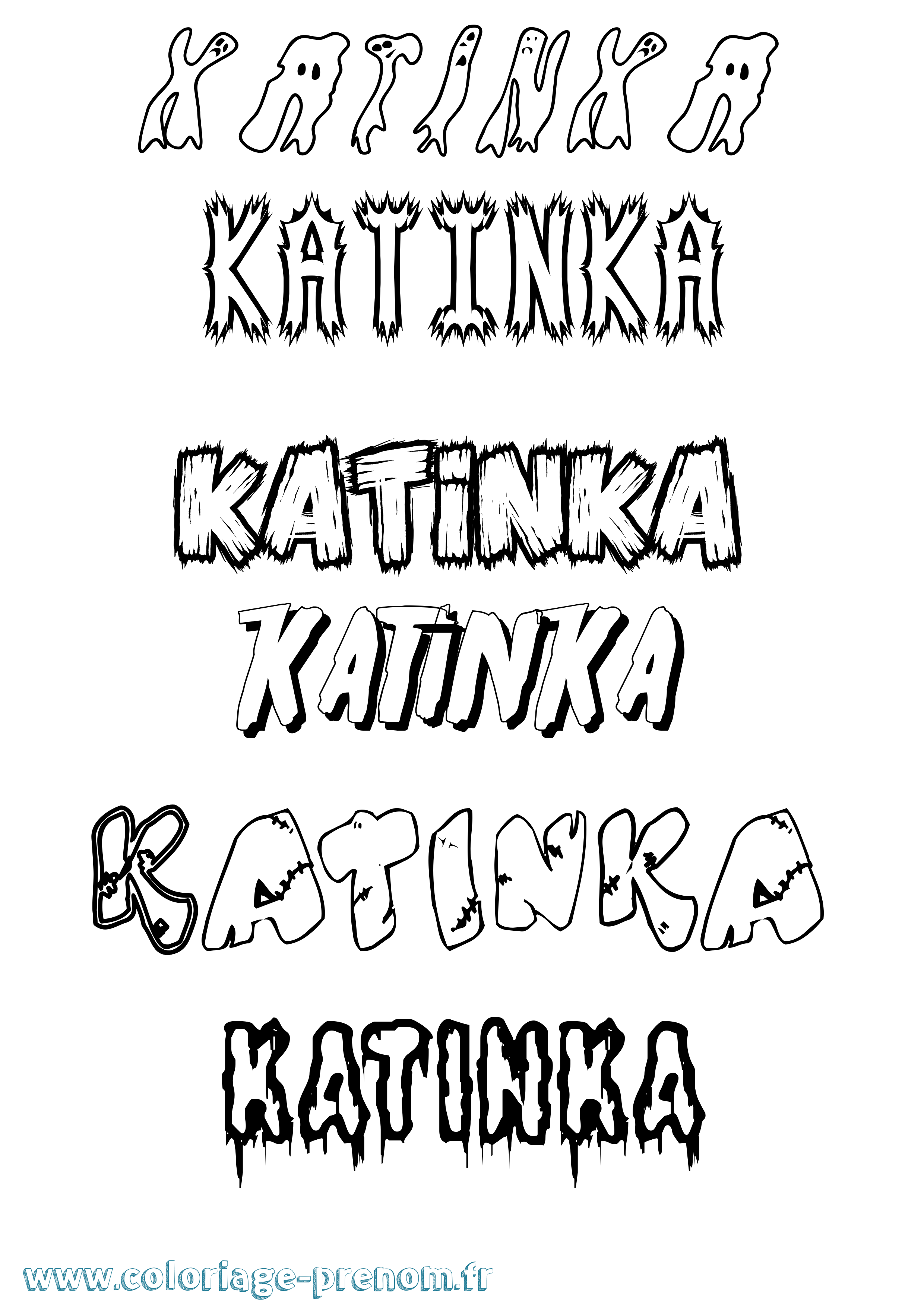 Coloriage Katinka Frisson Coloriage prénom Katinka Frisson