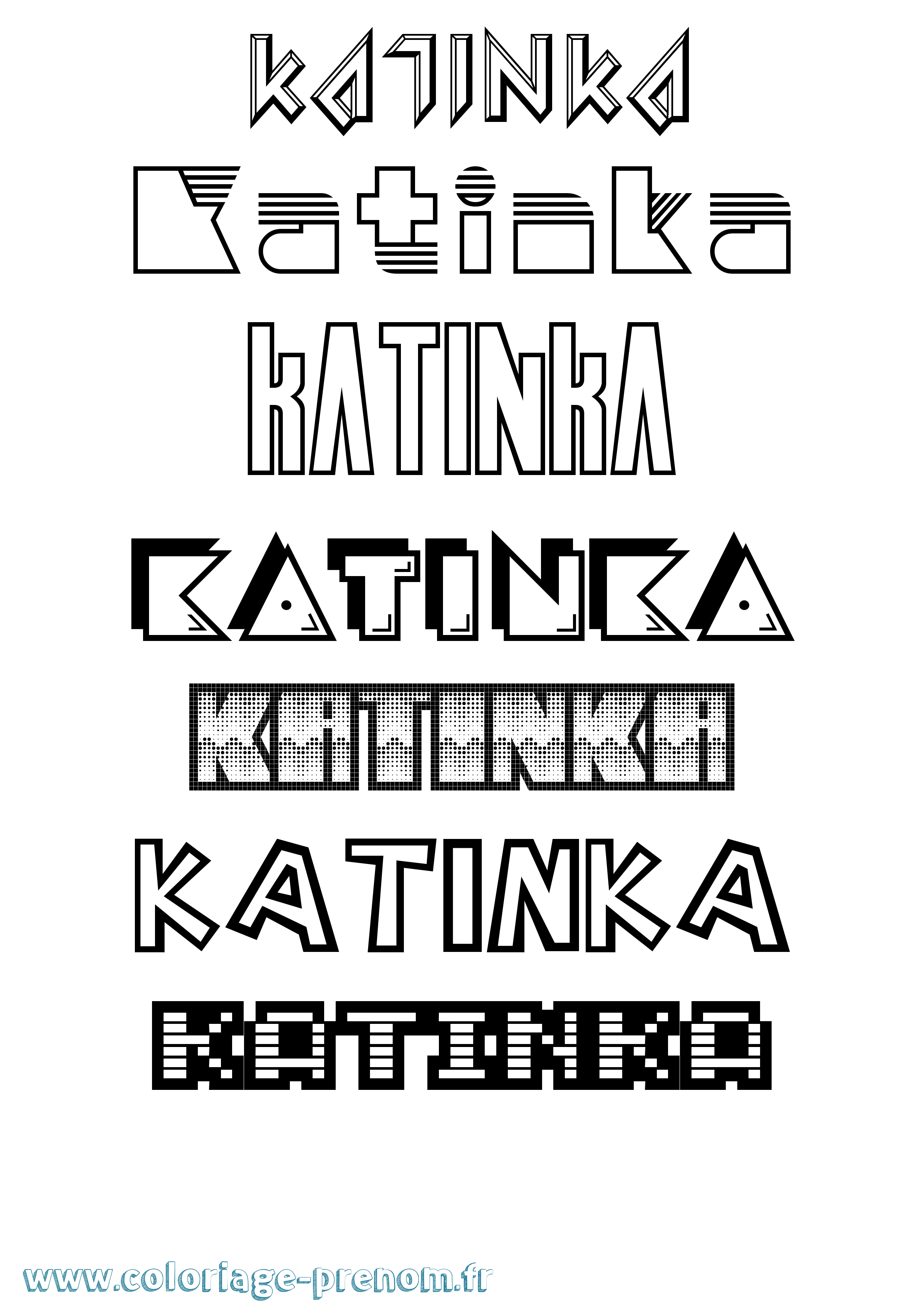 Coloriage Katinka Jeux Vidéos Coloriage prénom Katinka Jeux Vidéos