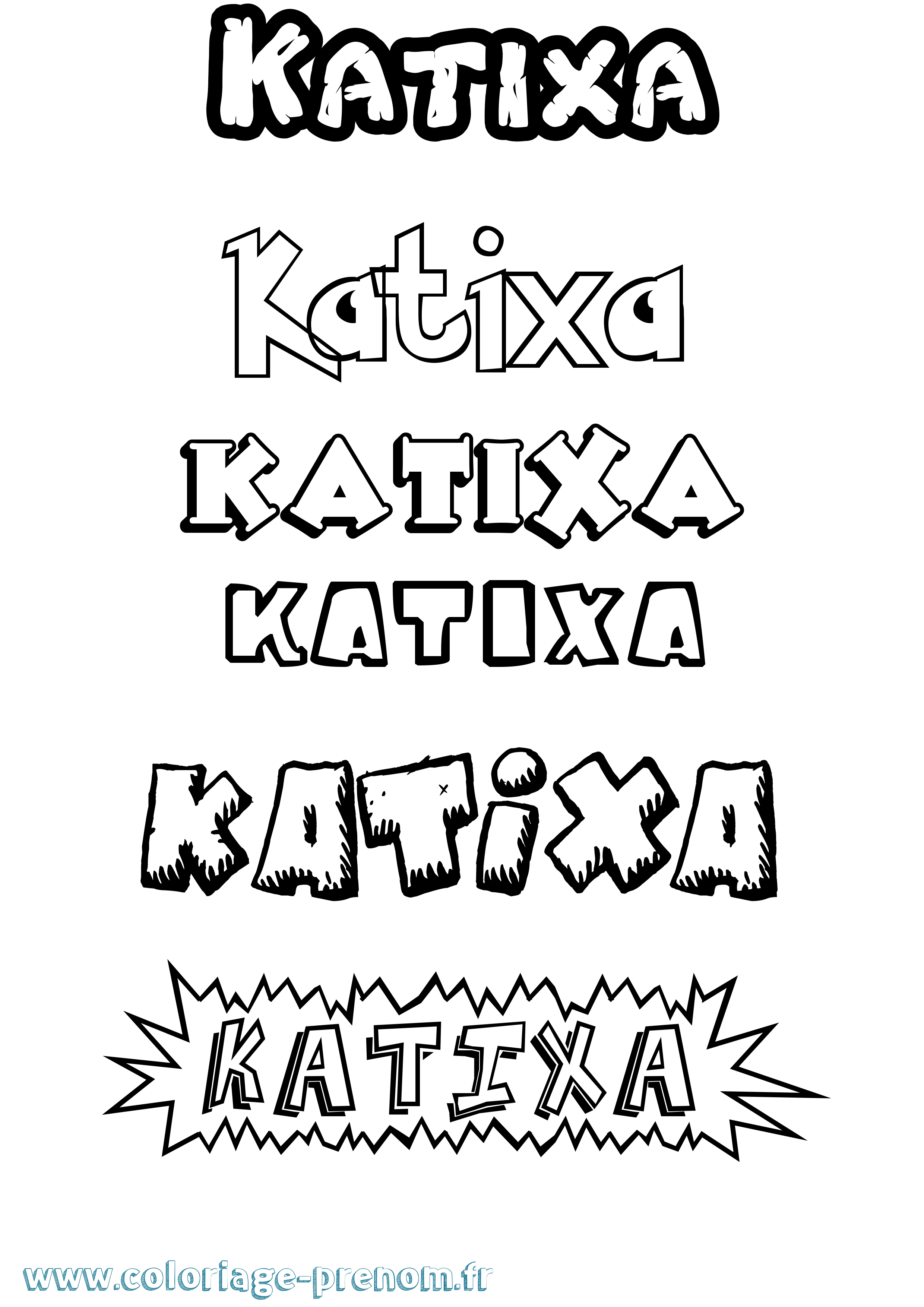 Coloriage Katixa Dessin Animé Coloriage prénom Katixa Dessin Animé