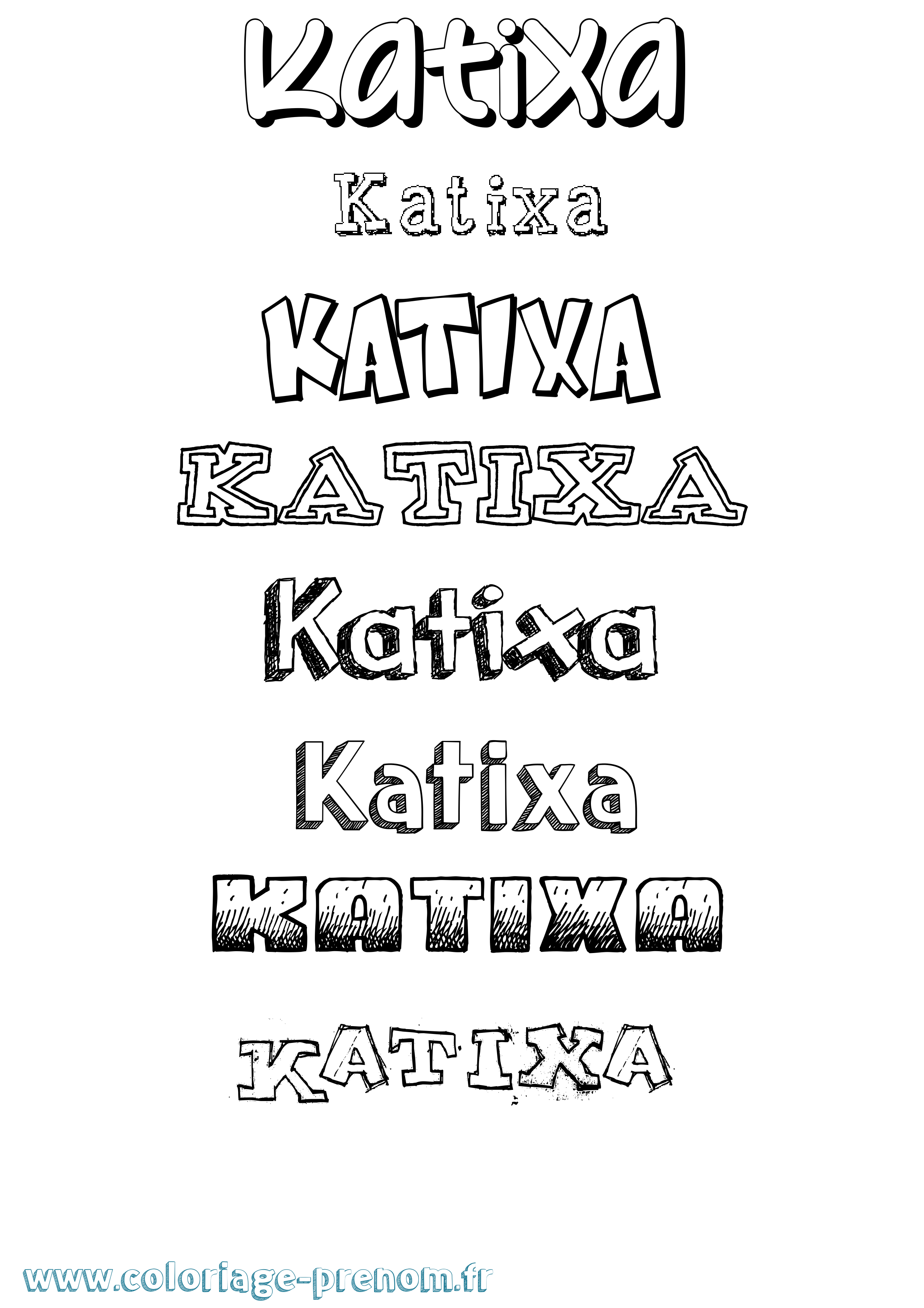 Coloriage Katixa Dessiné Coloriage prénom Katixa Dessiné