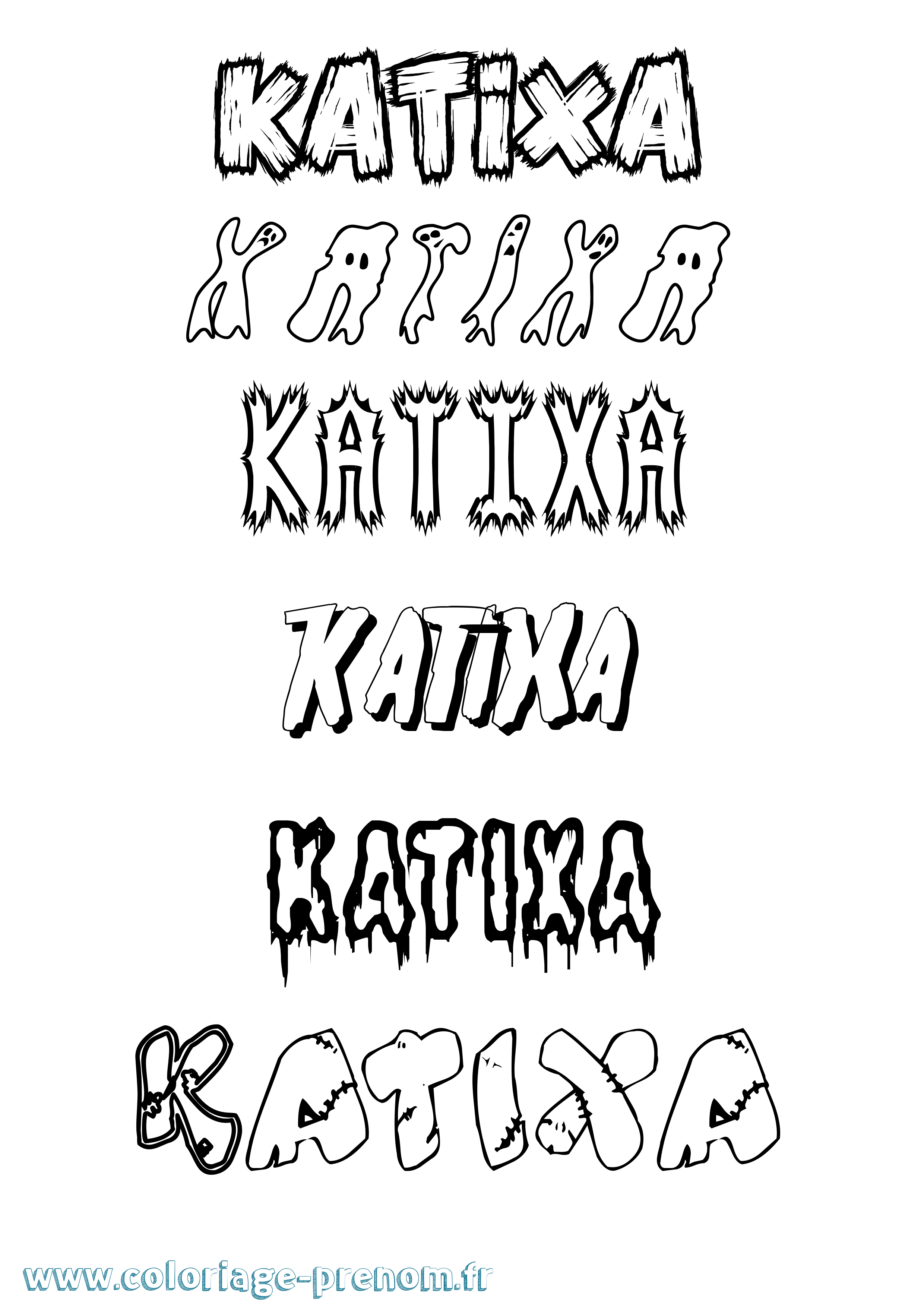 Coloriage Katixa Frisson Coloriage prénom Katixa Frisson
