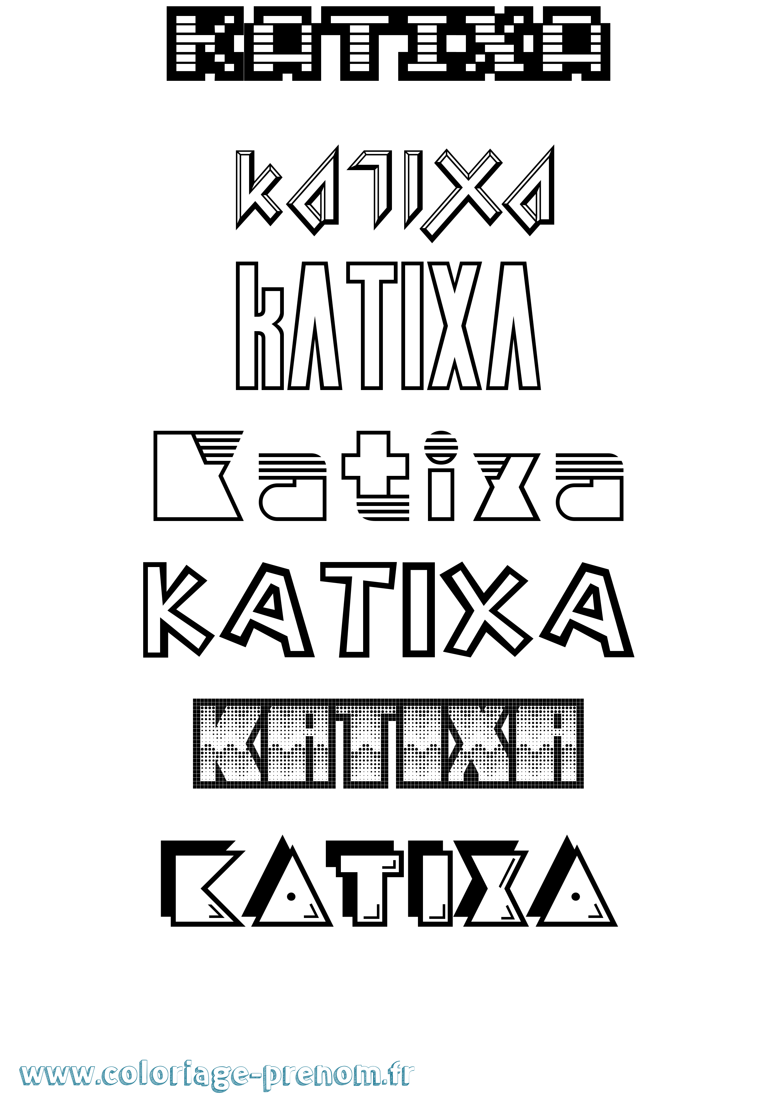 Coloriage Katixa Jeux Vidéos Coloriage prénom Katixa Jeux Vidéos